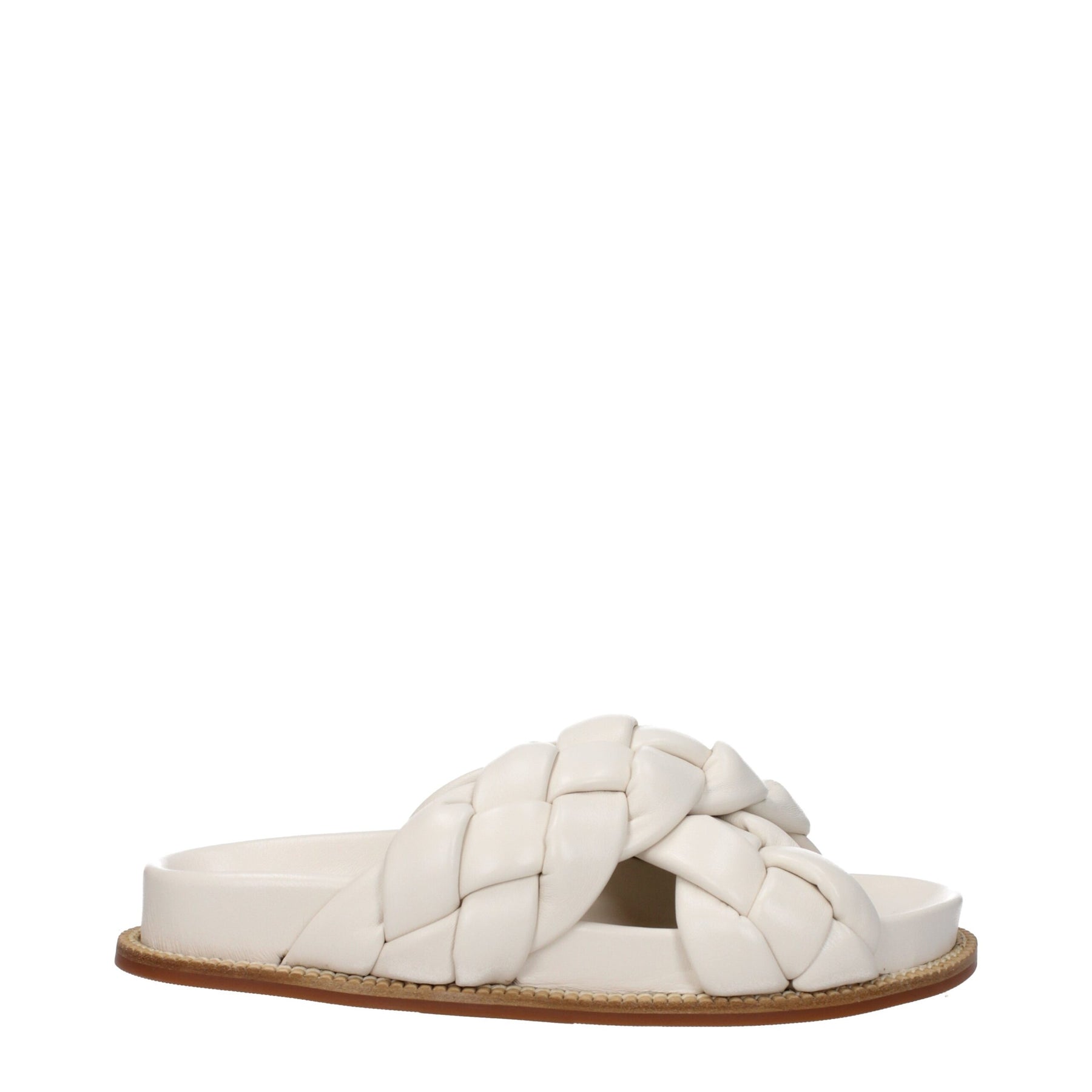 Fabiana Filippi Beige Leather Slippers | Regal Royce