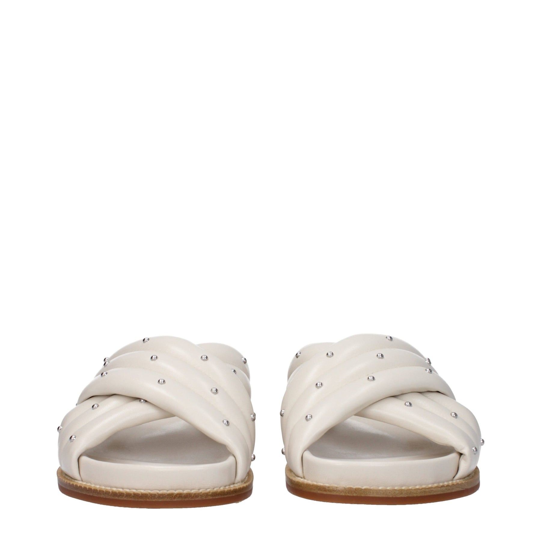 Fabiana Filippi Beige Leather Slippers | Regal Royce