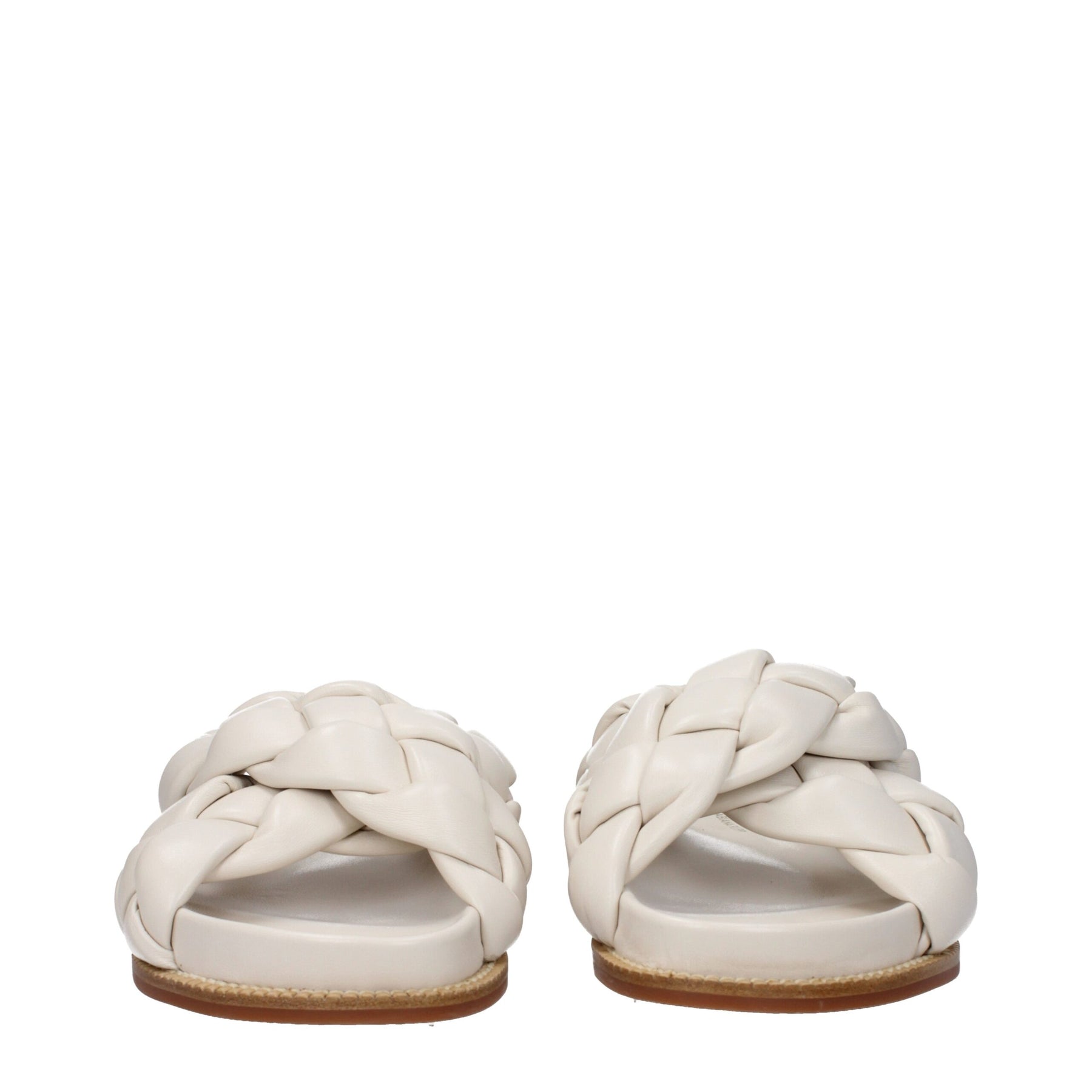 Fabiana Filippi Beige Leather Slippers | Regal Royce