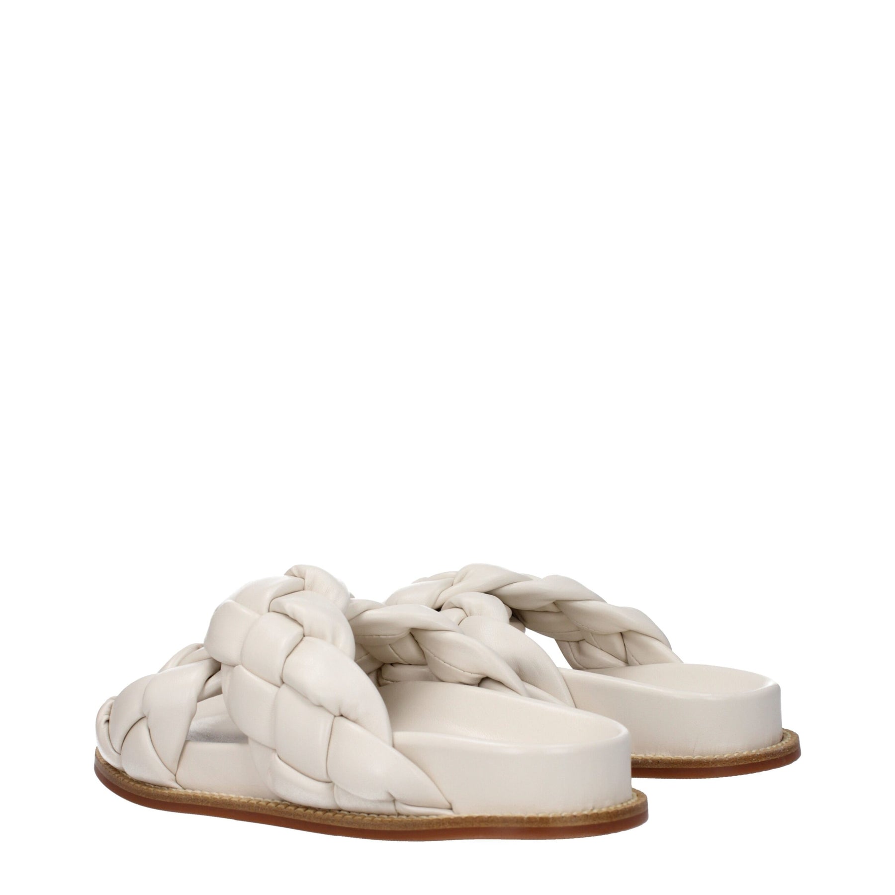 Fabiana Filippi Beige Leather Slippers | Regal Royce