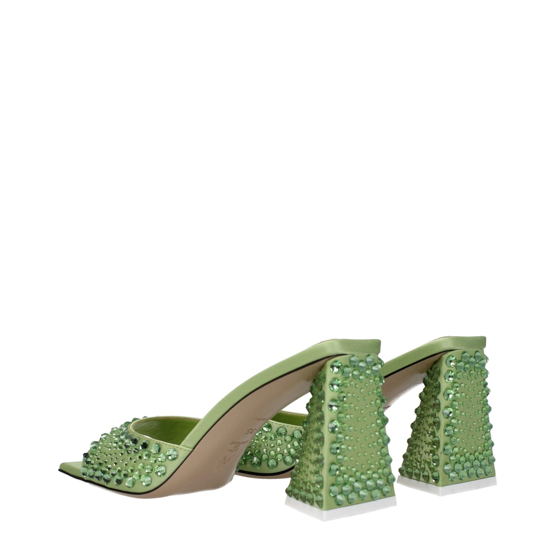 The Attico Green Satin Stiletto Heel Sandals | Regal Royce