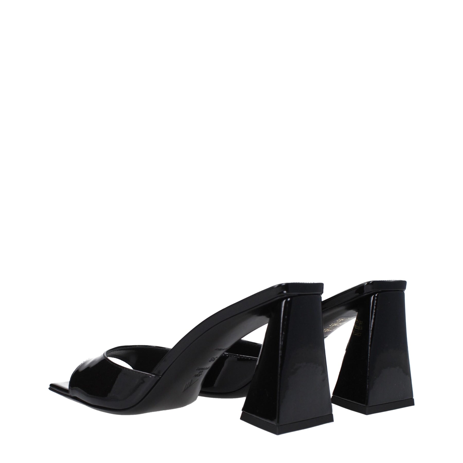 The Attico Black Leather Stiletto Heel Sandals | Regal Royce
