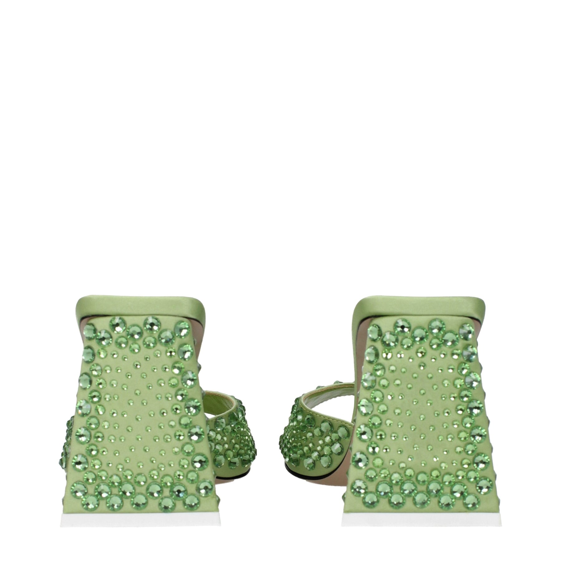 The Attico Green Satin Stiletto Heel Sandals | Regal Royce