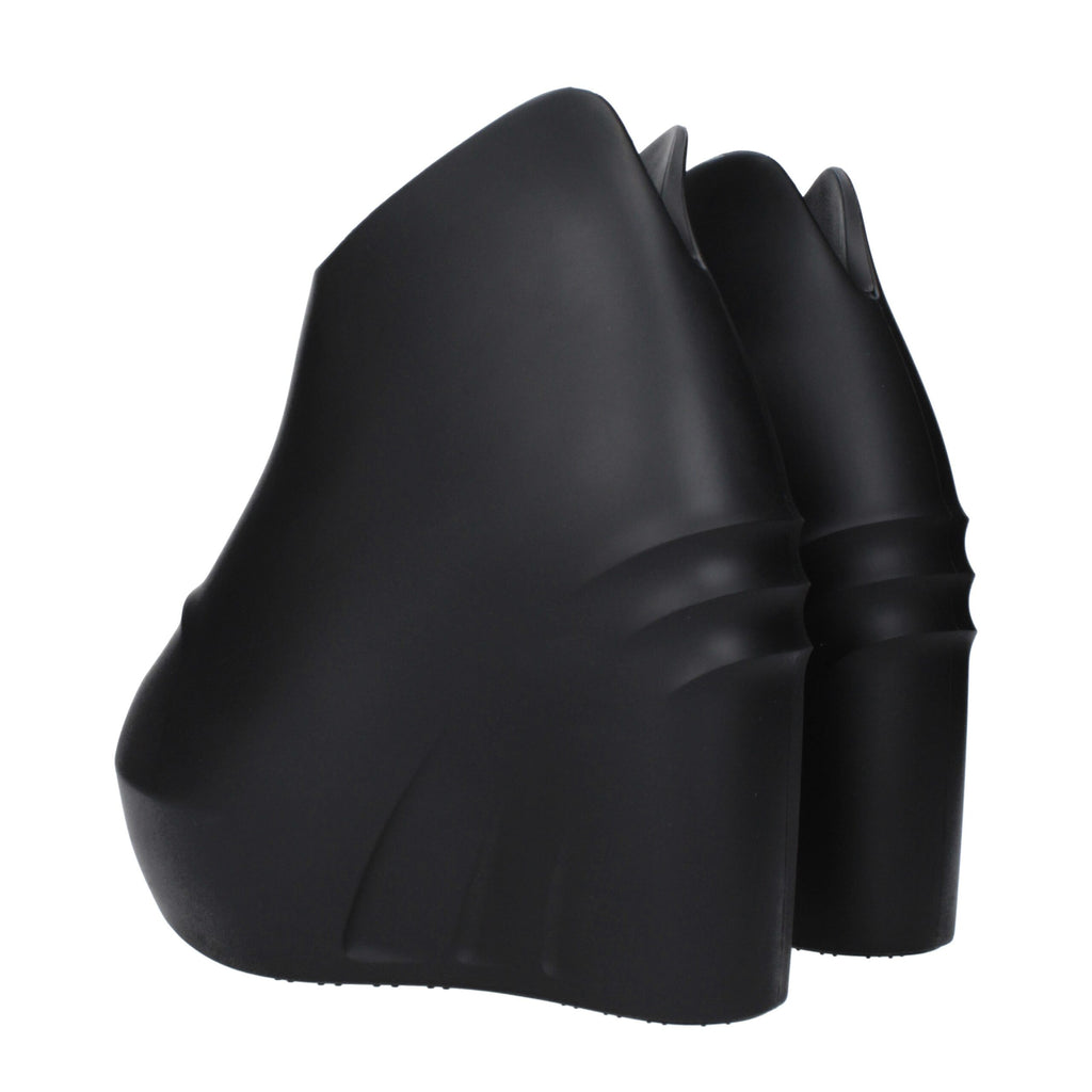 Givenchy Black Cotton Wedge Sandals