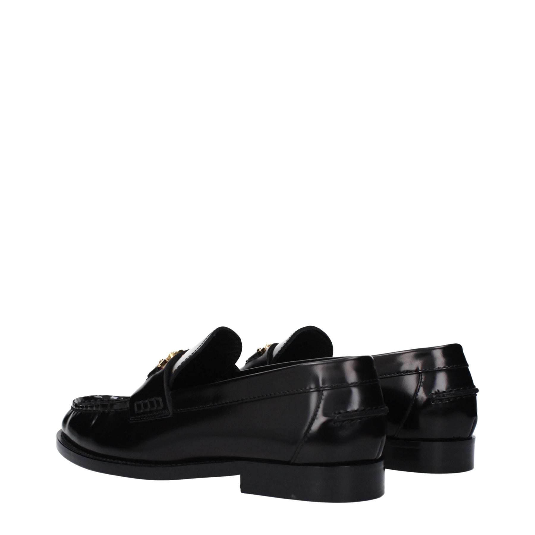 Versace Black Leather Slip-On Loafers | Regal Royce