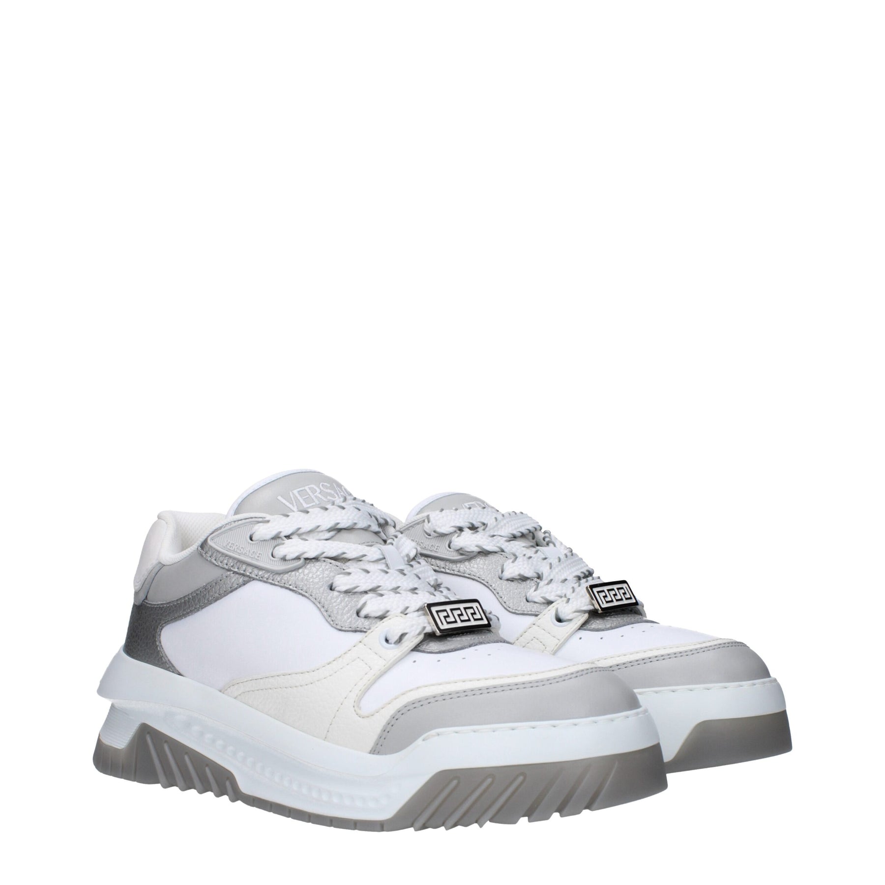Versace White Leather Chunky Sneakers | Regal Royce