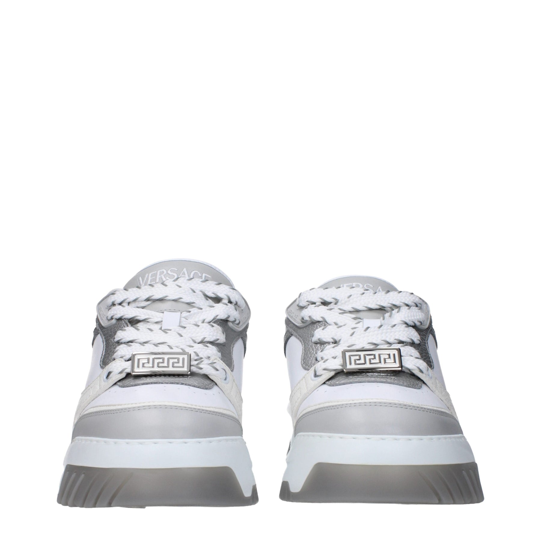 Versace White Leather Chunky Sneakers | Regal Royce