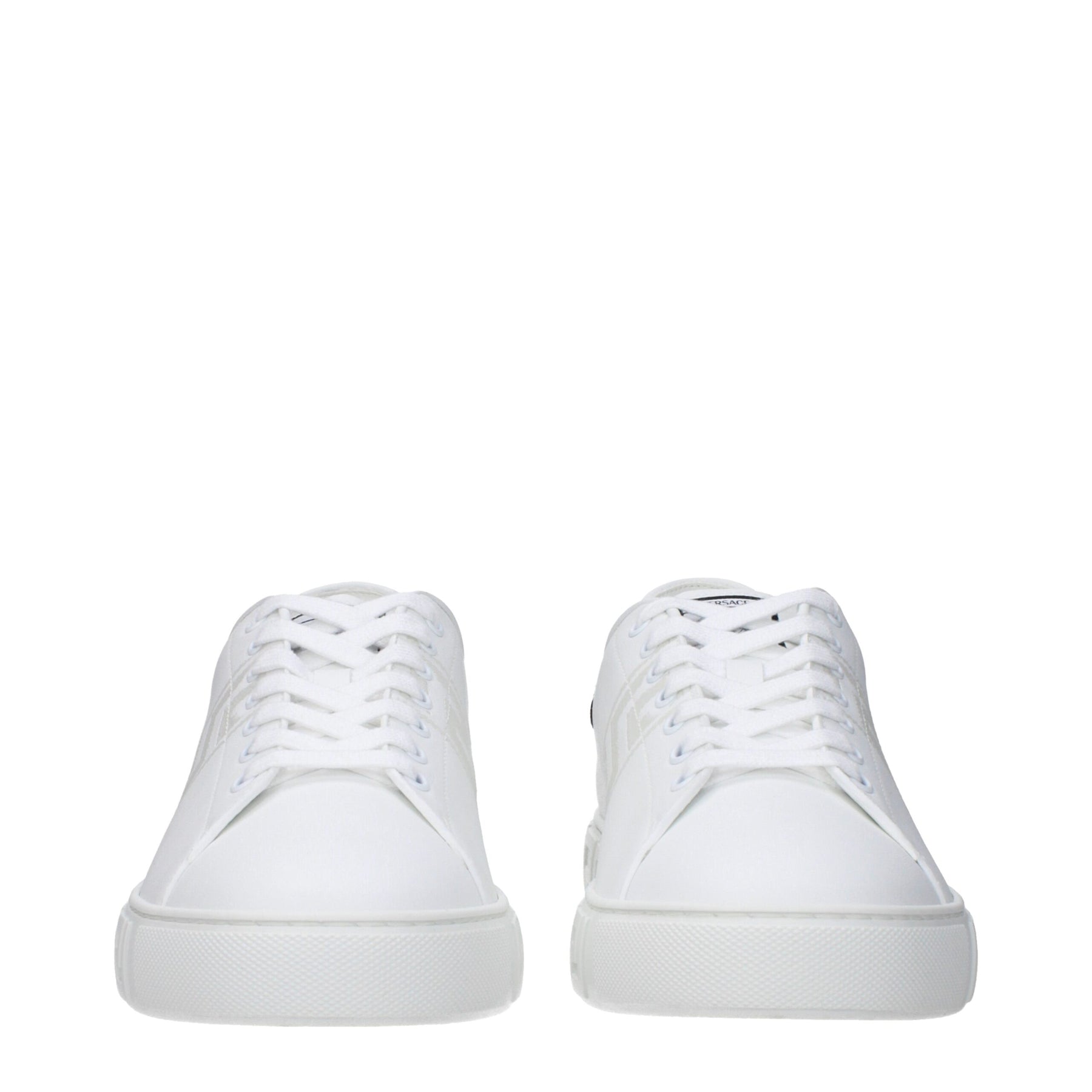 Versace White Leather Low Top Sneakers | Regal Royce