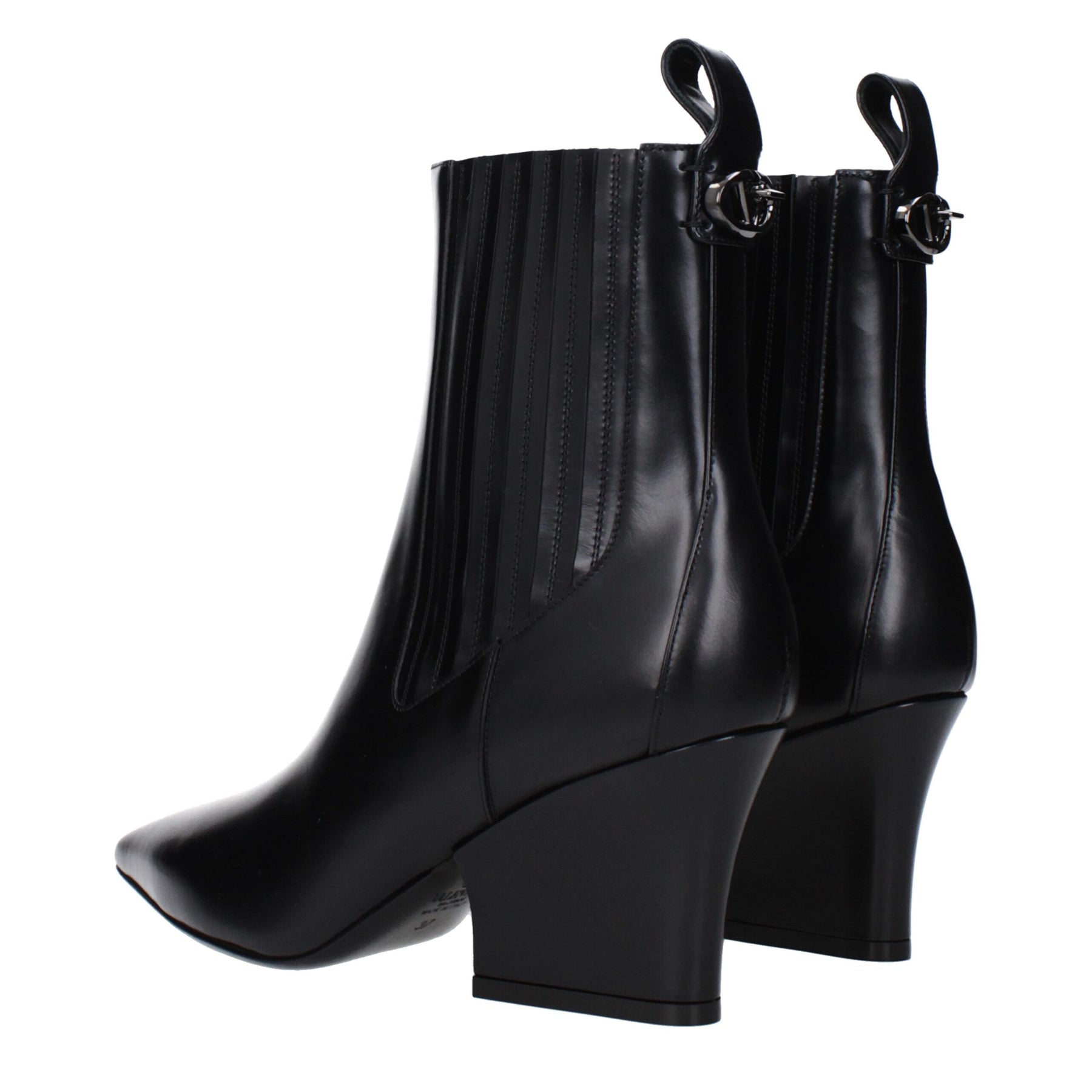 Valentino Garavani Black Leather Ankle Boots | Regal Royce