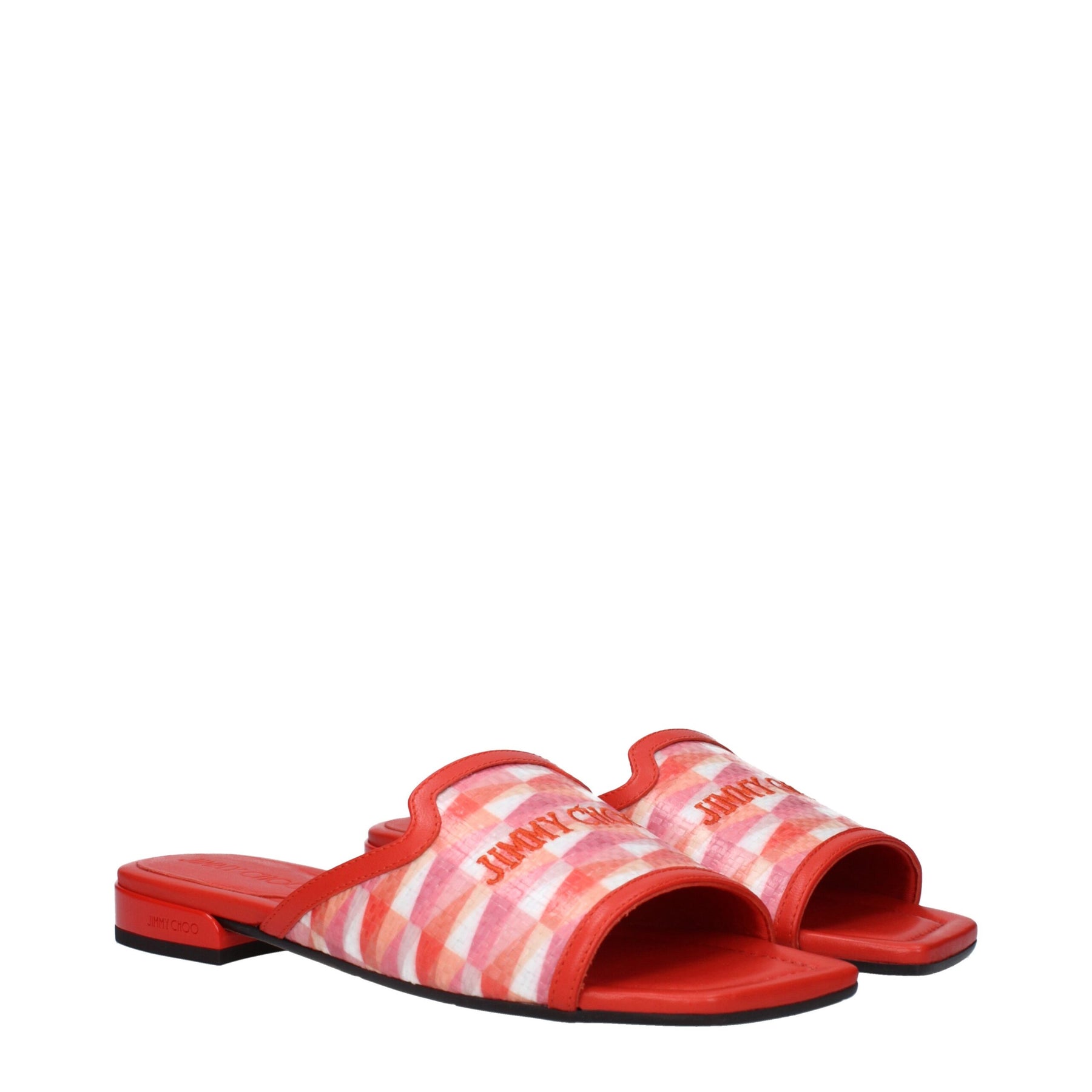 Jimmy Choo Orange Fabric Slippers | Regal Royce