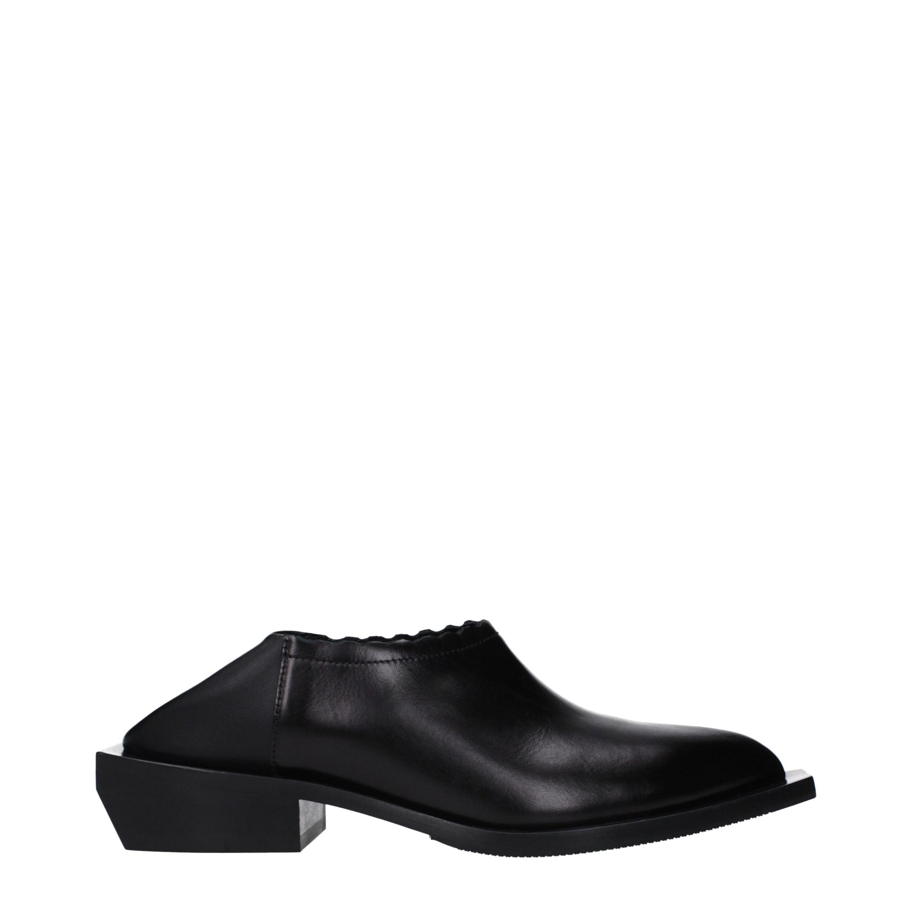 Moschino Black Leather Mules | Regal Royce