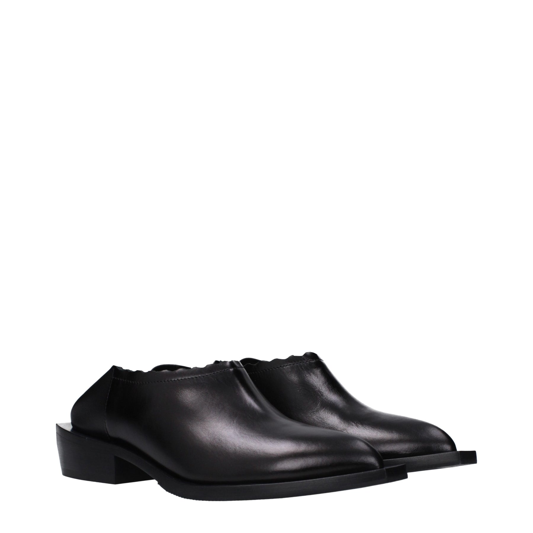 Moschino Black Leather Mules | Regal Royce