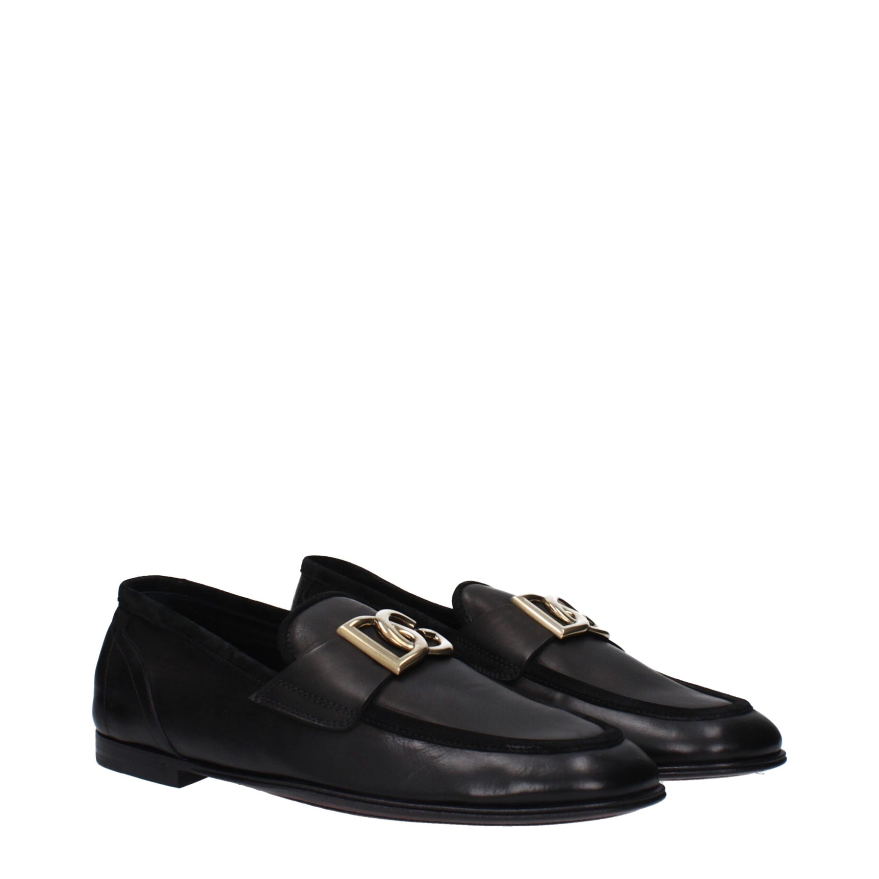 Dolce & Gabbana Black Leather Slip-On Loafers | Regal Royce