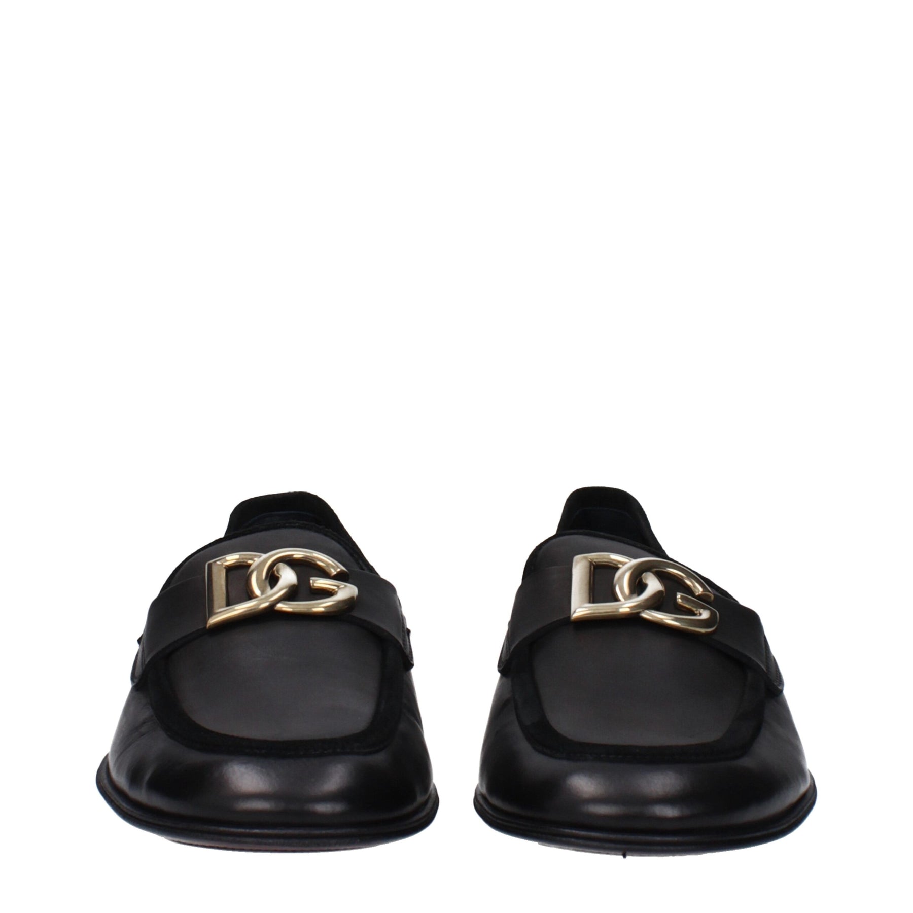 Dolce & Gabbana Black Leather Slip-On Loafers | Regal Royce