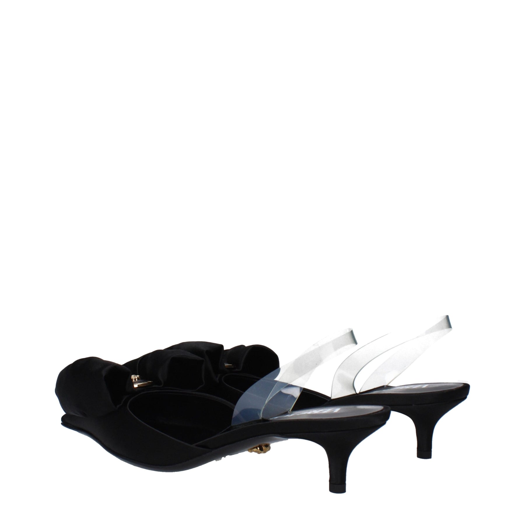 Versace Black Satin Flat Sandals | Regal Royce