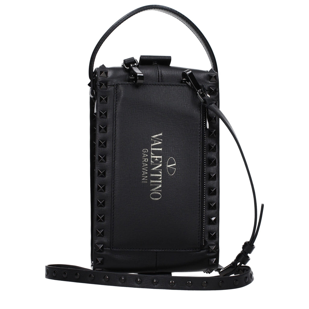 Valentino Garavani Black Leather Clutch Bag