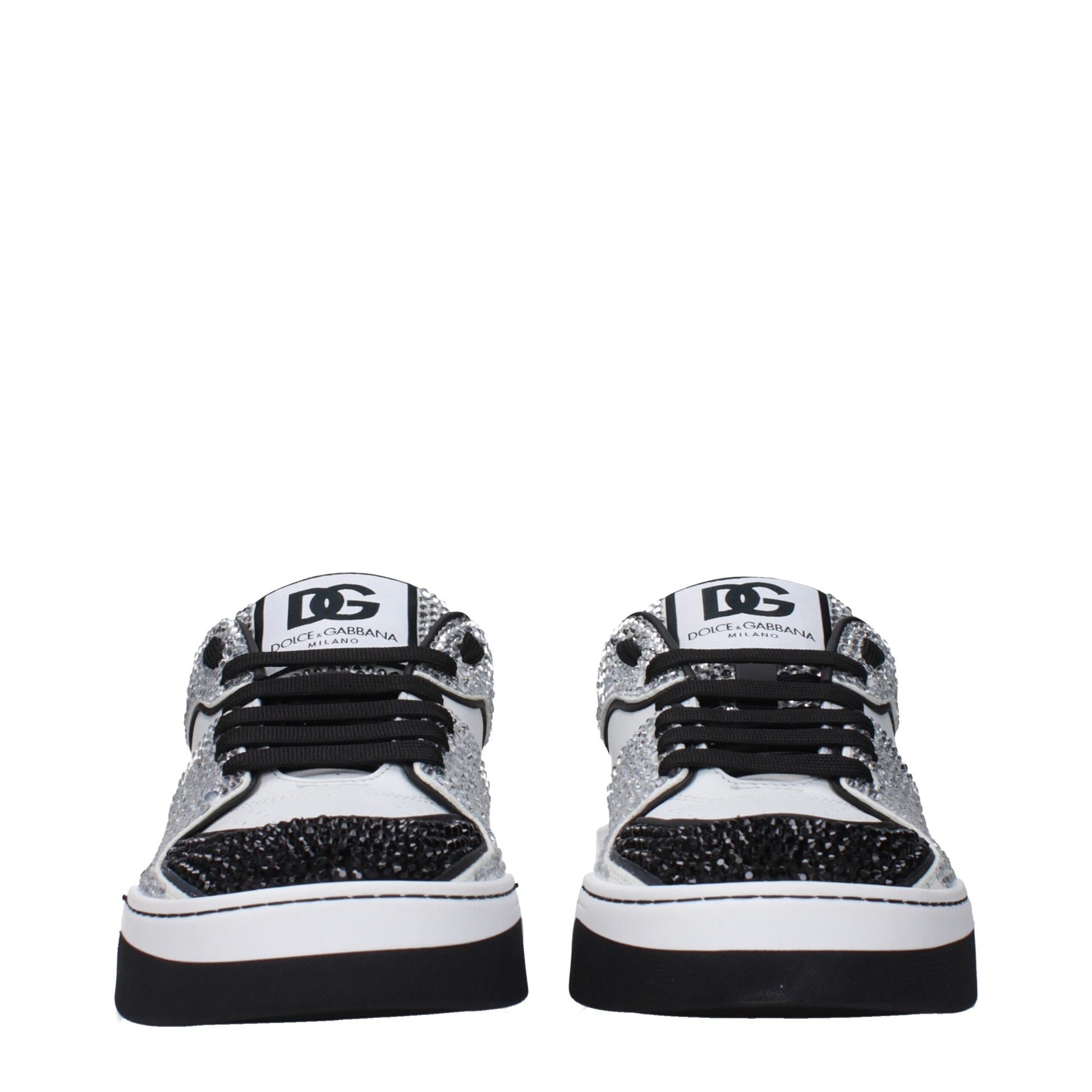 Dolce & Gabbana White Leather Low Top Sneakers