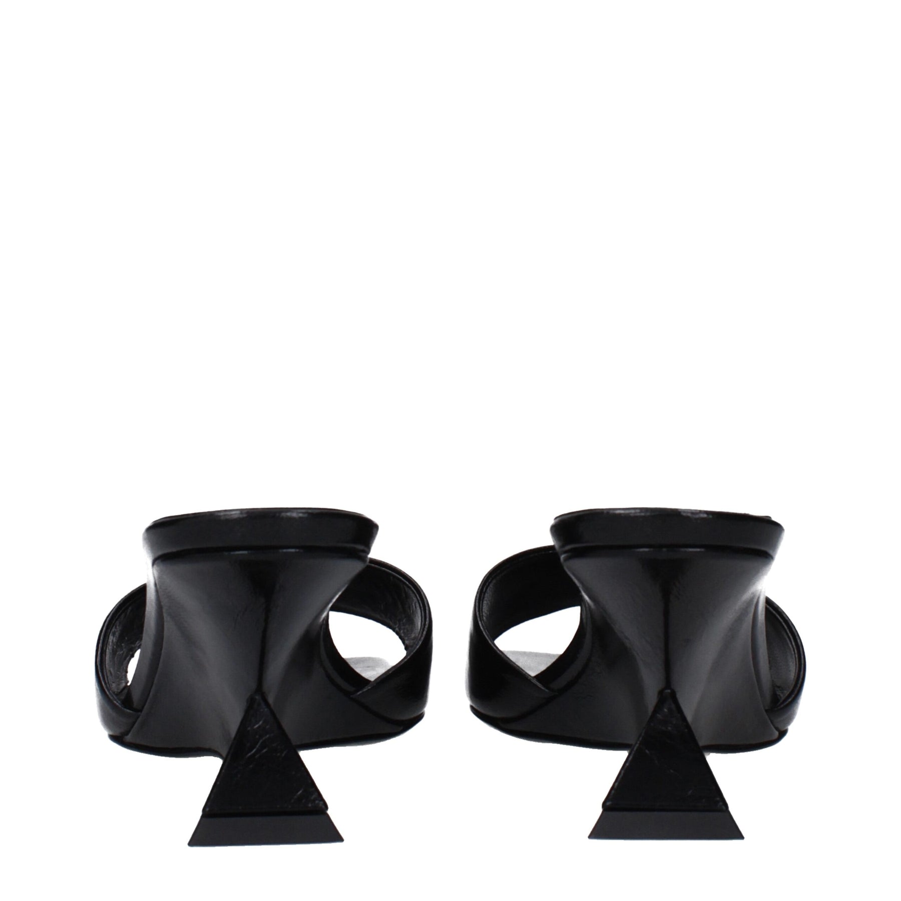 The Attico Black Leather Flat Sandals | Regal Royce