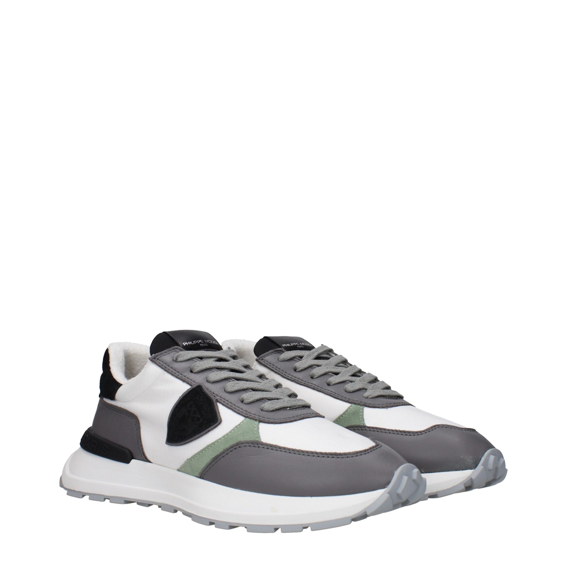 Philippe Model White Fabric Athletic Sneakers