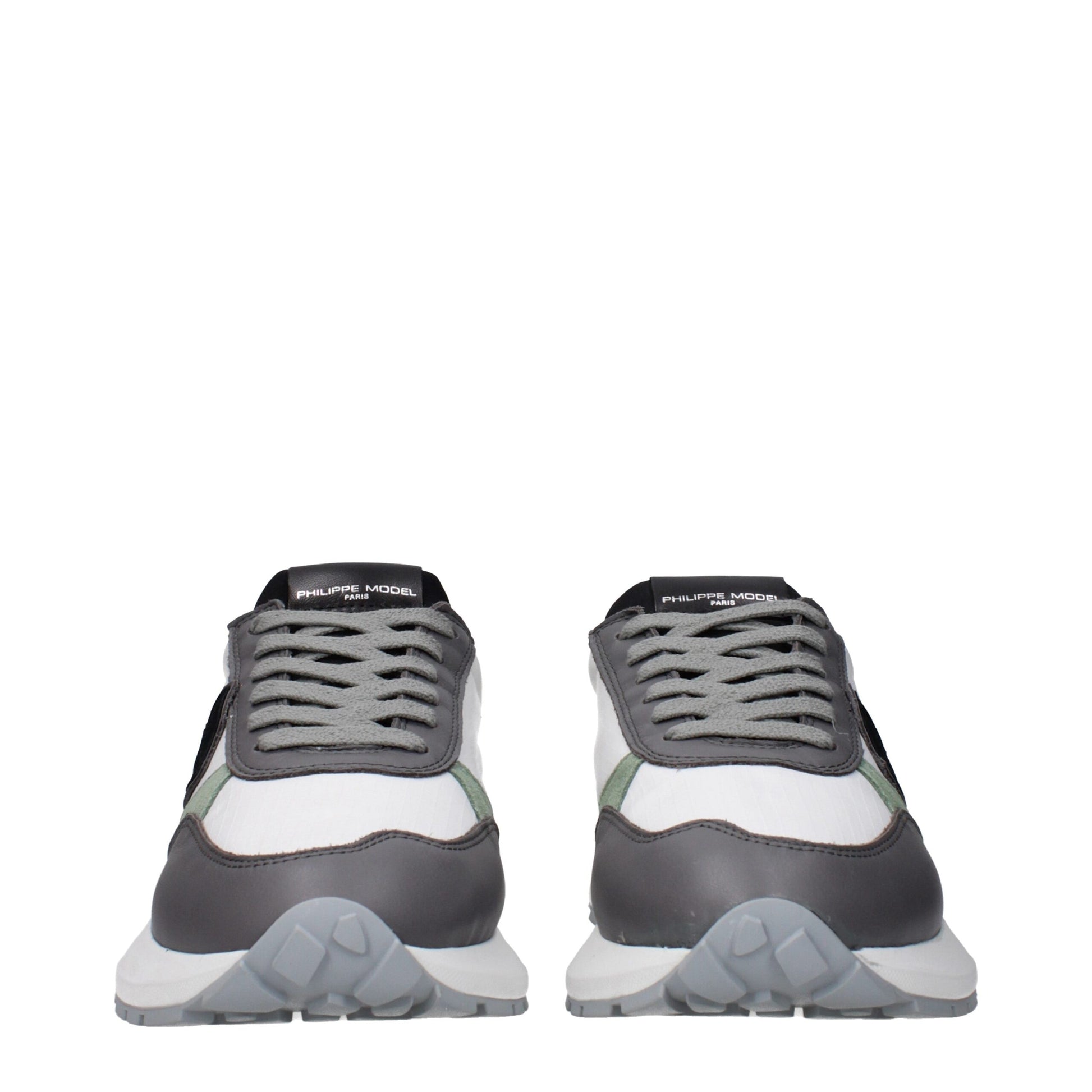 Philippe Model White Fabric Athletic Sneakers