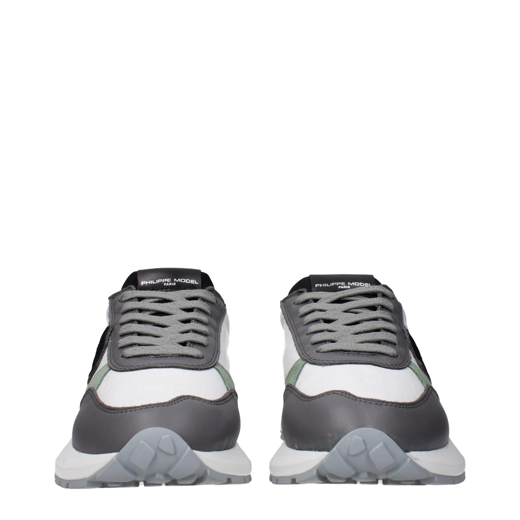 Philippe Model White Fabric Athletic Sneakers