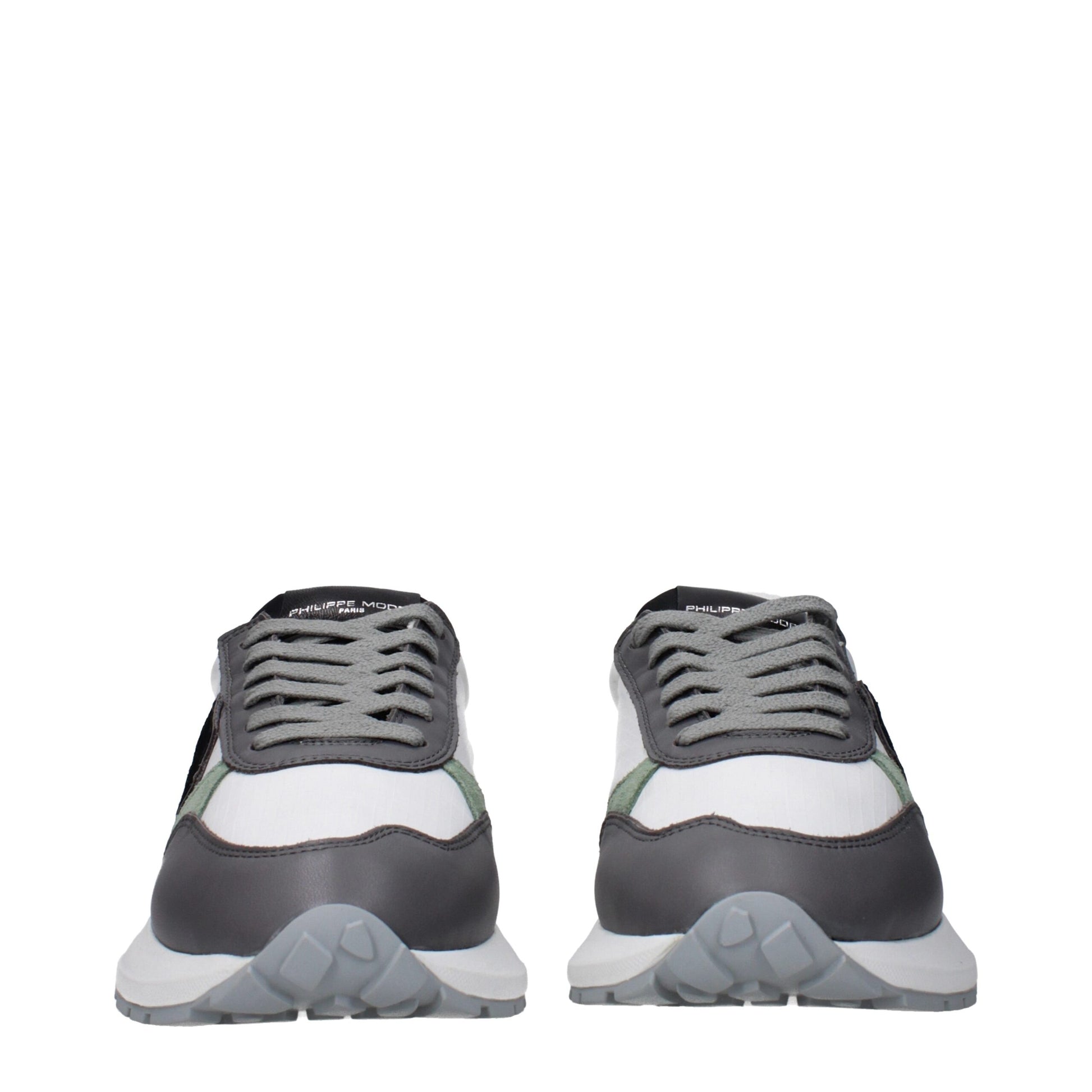 Philippe Model White Fabric Low Top Sneakers