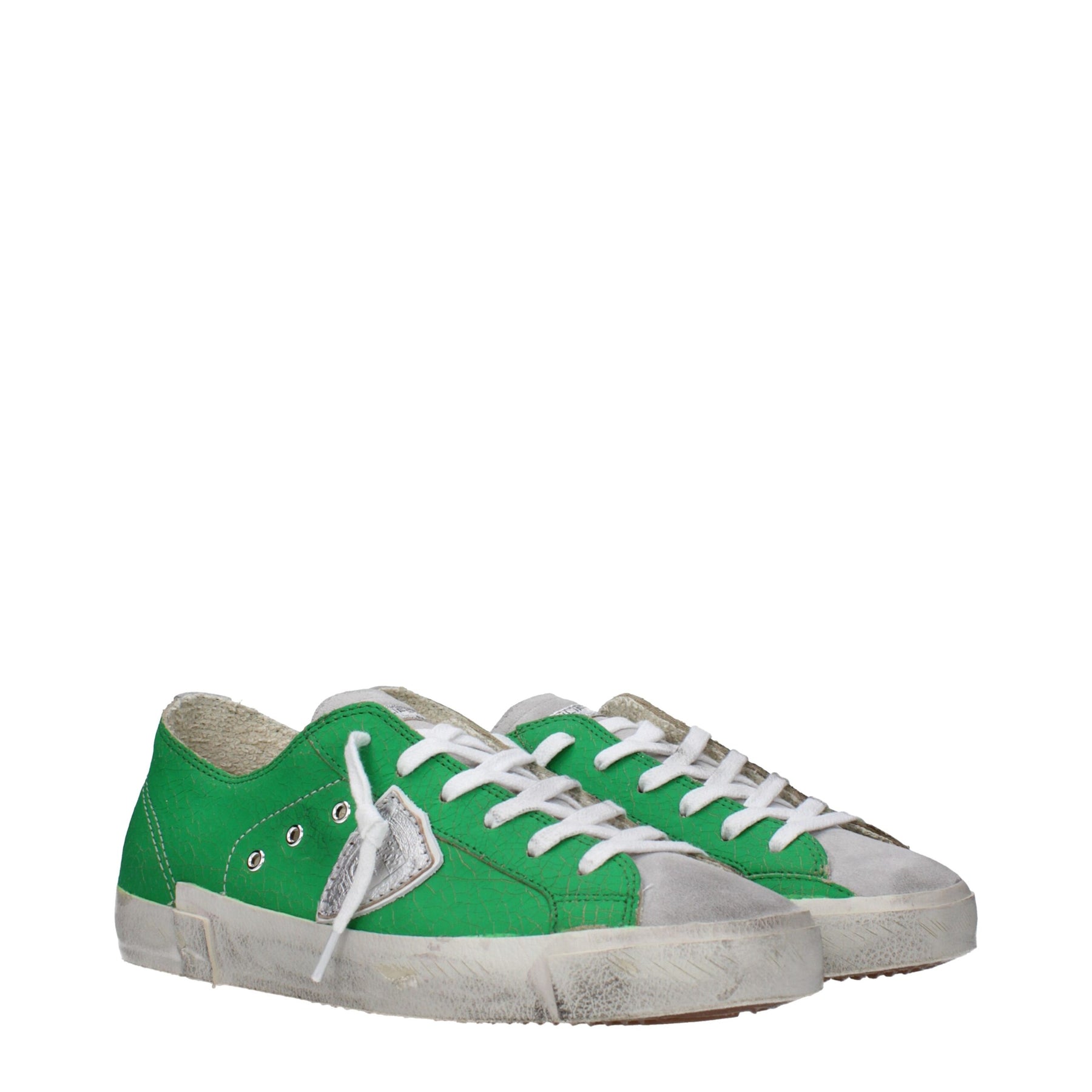 Philippe Model Green Leather Low Top Sneakers | Regal Royce