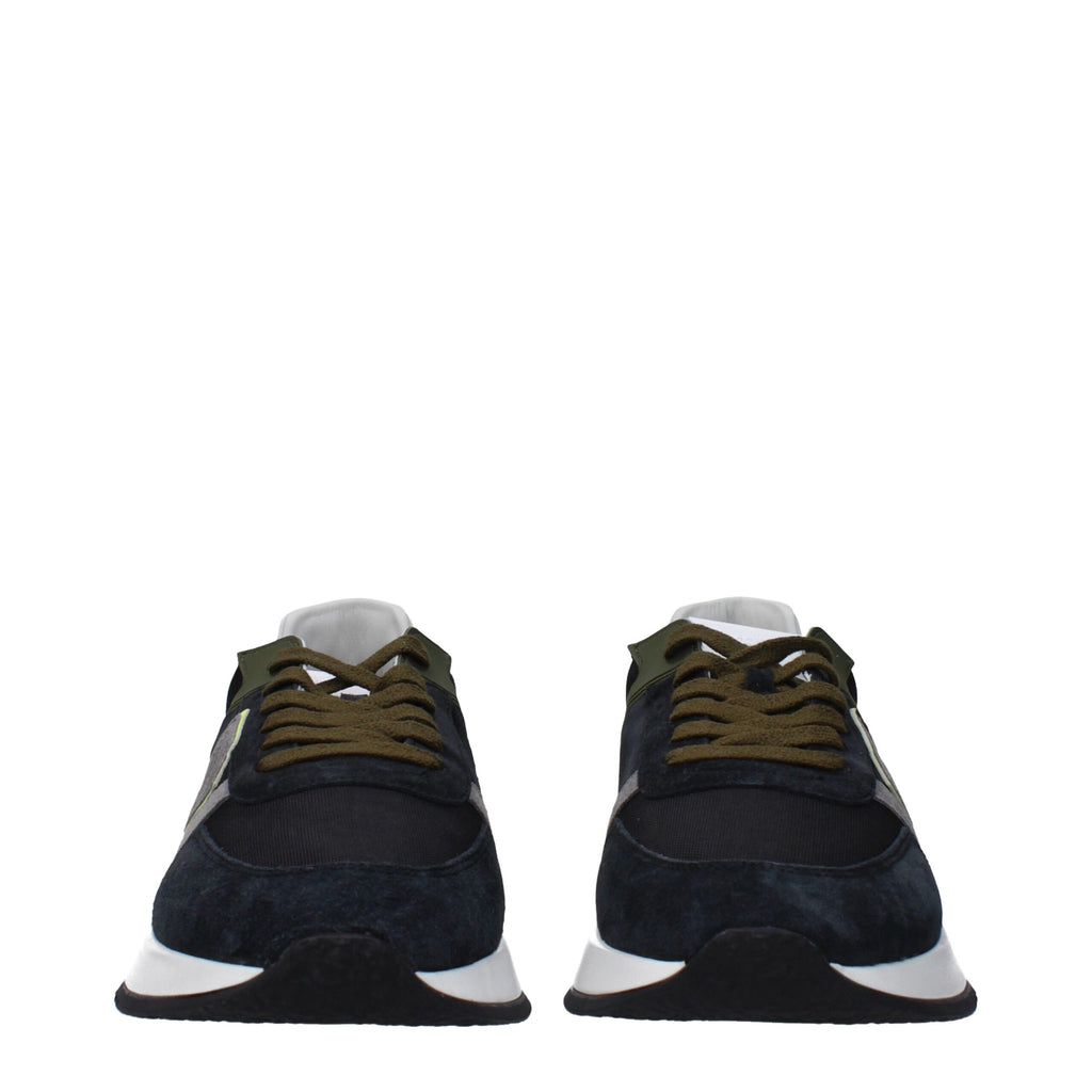 Philippe Model Blue Leather Athletic Sneakers