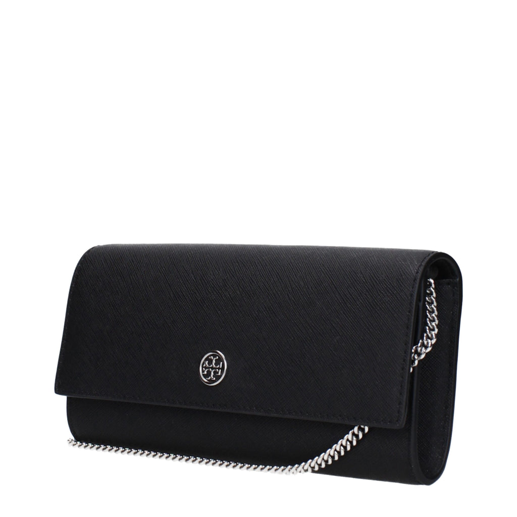 Tory Burch Black Leather Clutch Bag