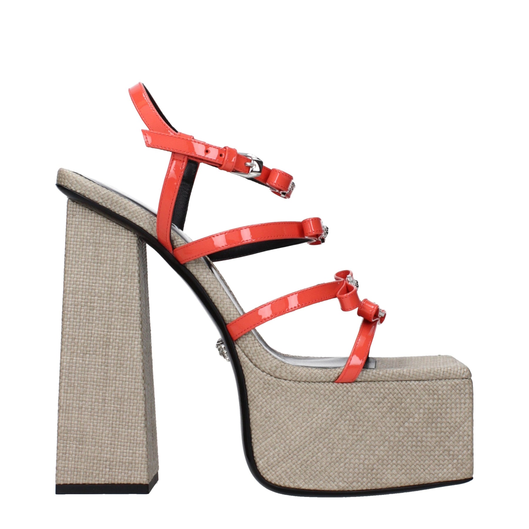 Versace Orange Leather Platform Sandals | Regal Royce