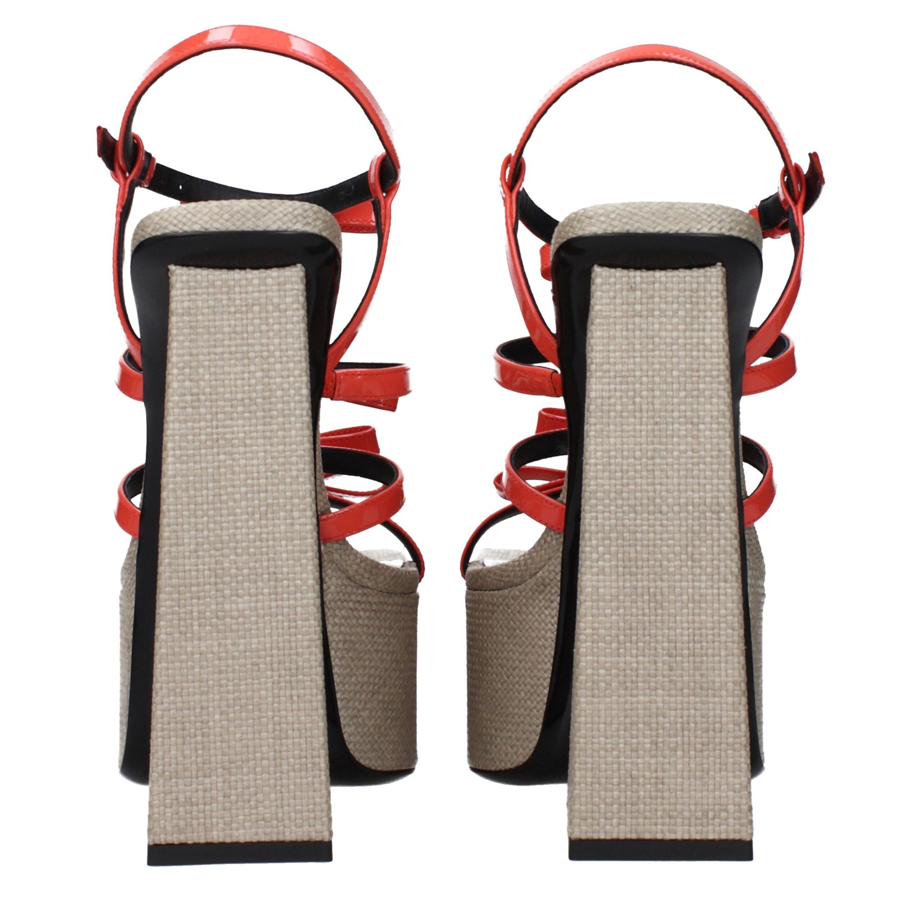 Versace Orange Leather Platform Sandals | Regal Royce