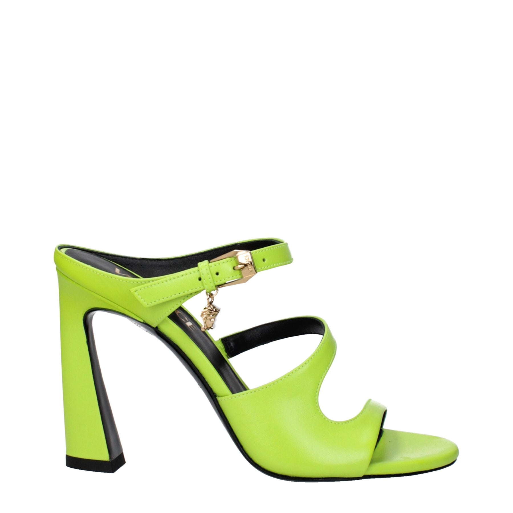 Versace Green Leather Stiletto Heel Sandals | Regal Royce