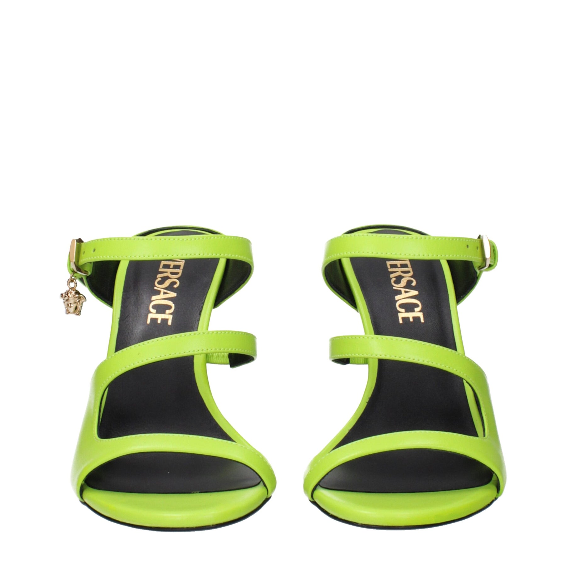 Versace Green Leather Stiletto Heel Sandals | Regal Royce