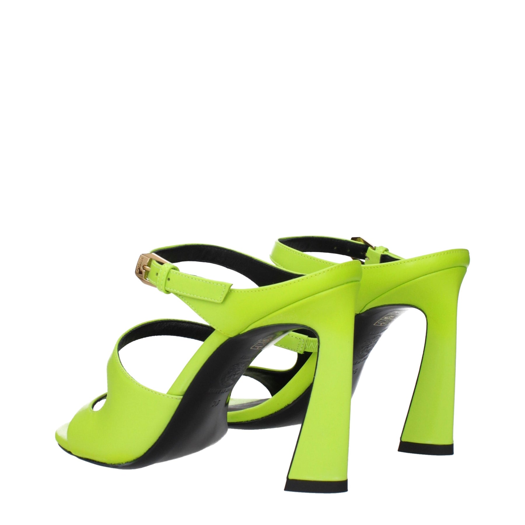 Versace Green Leather Stiletto Heel Sandals | Regal Royce