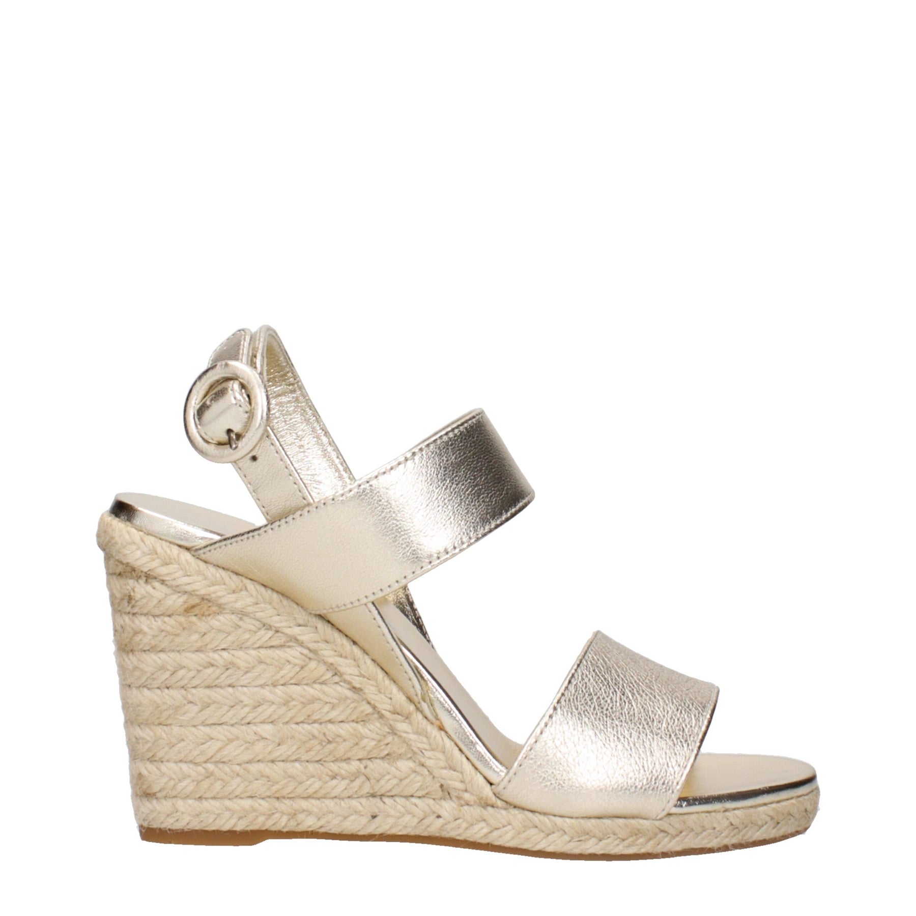 Prada Gold Leather Wedge Sandals | Regal Royce