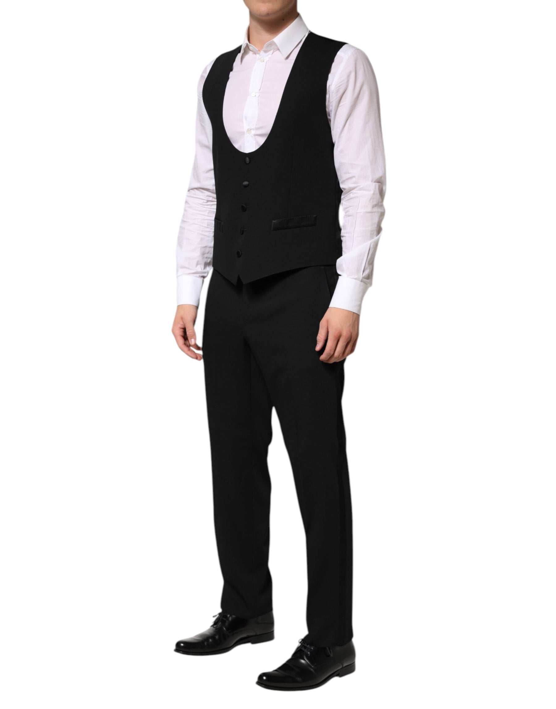 Dolce & Gabbana Black Wool 3 Piece Single Breasted Suit | Regal Royce