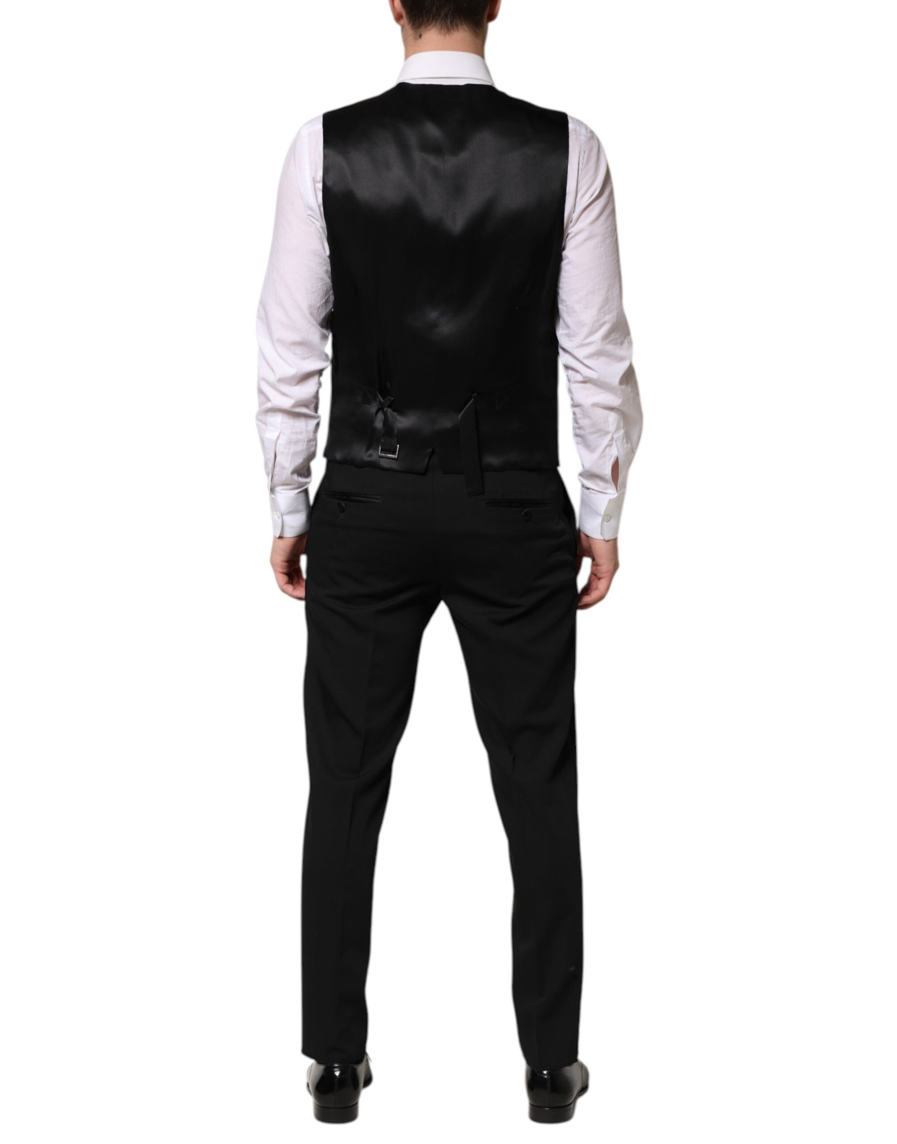 Dolce & Gabbana Black Wool 3 Piece Single Breasted Suit | Regal Royce