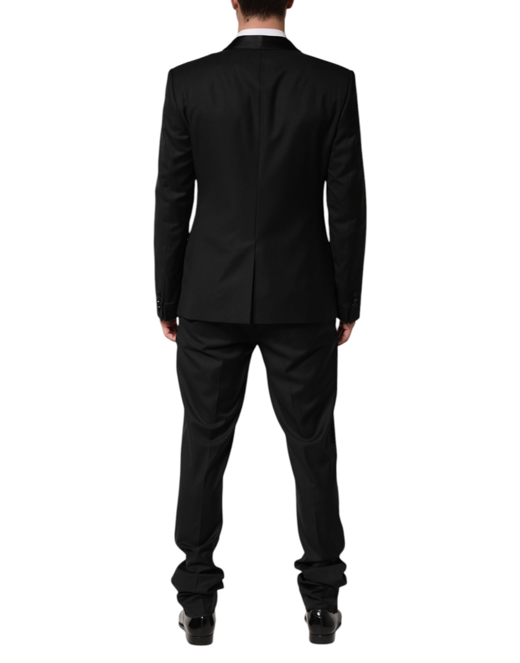 Dolce & Gabbana Black Wool Men Single Breasted 2 Piece Suit | Regal Royce