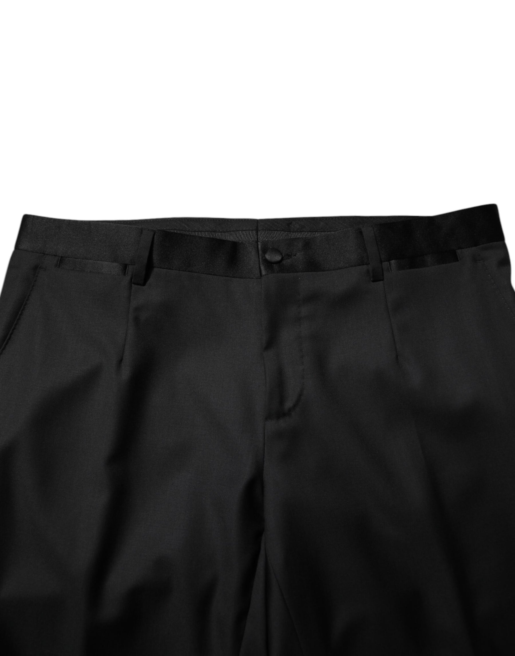 Dolce & Gabbana Black Wool Men Single Breasted 2 Piece Suit | Regal Royce