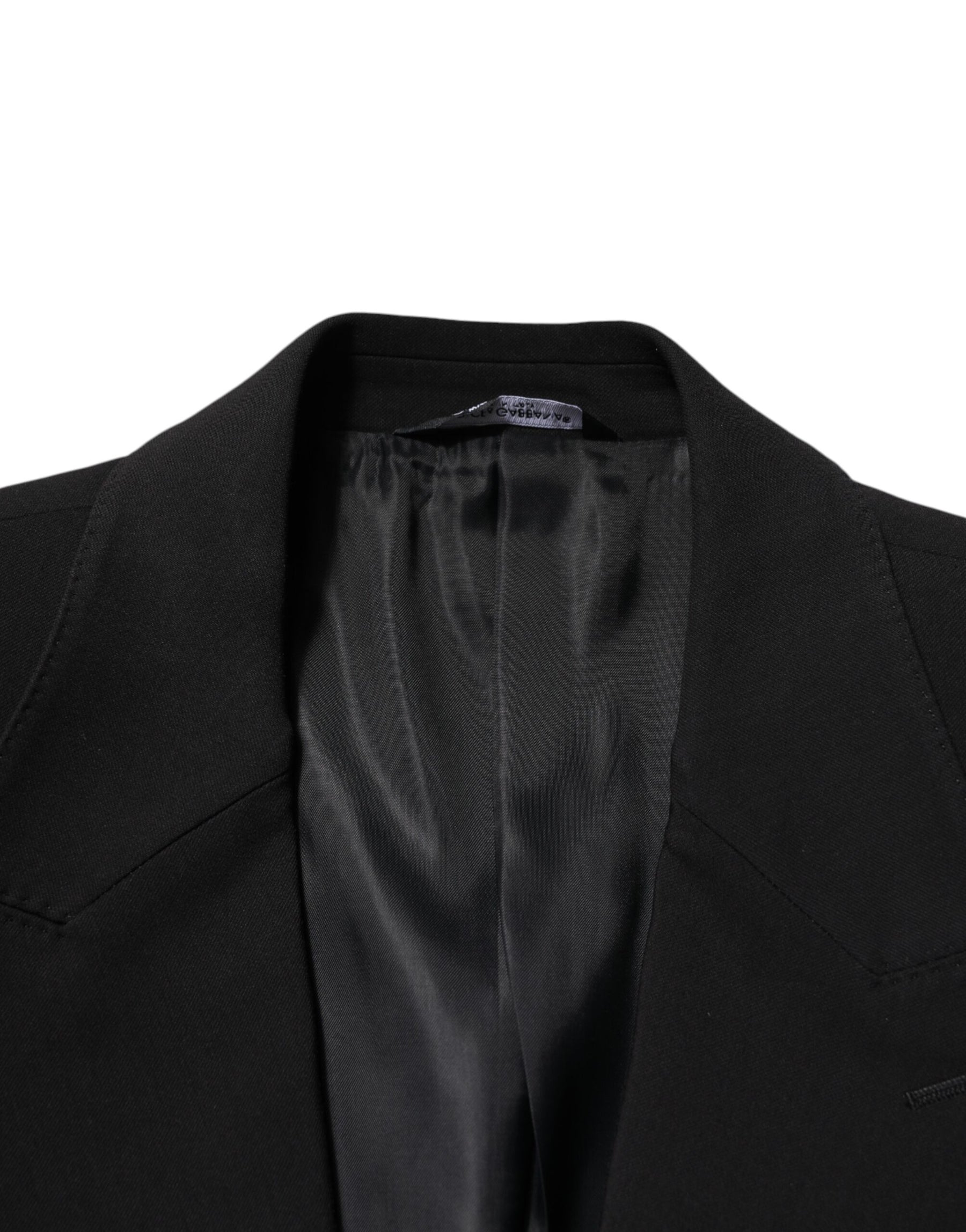 Dolce & Gabbana Black Cotton Single Breasted 2 Piece Suit | Regal Royce