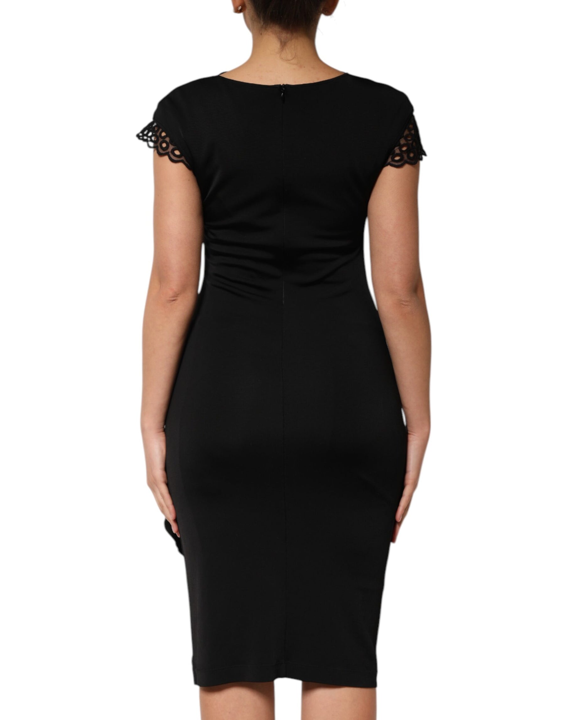 Roberto Cavalli Black Bodycon Short Sleeves Dress | Regal Royce
