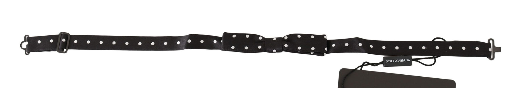 Dolce & Gabbana Black 100% Silk Polka Dot Adjustable Neck Bow Tie | Regal Royce