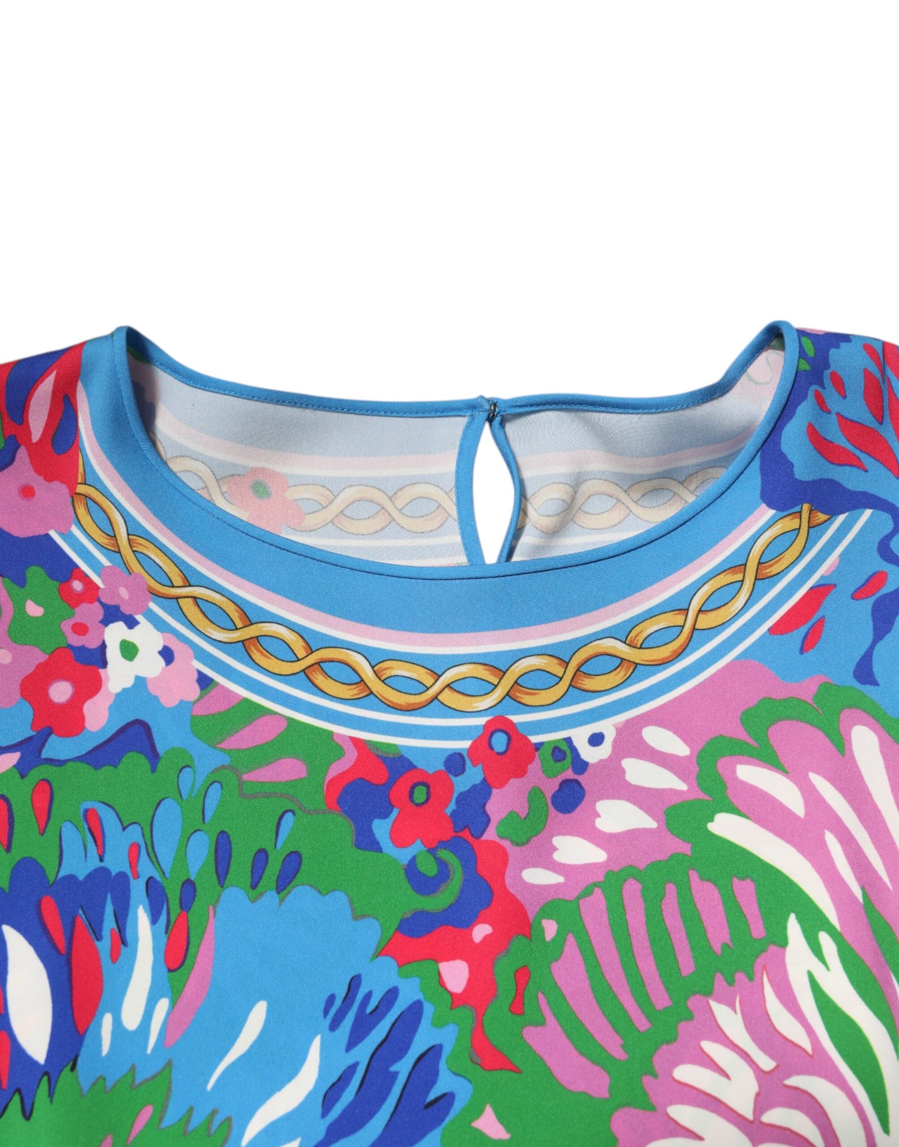 Dolce & Gabbana Multicolor Floral Printed Tunic Blouse Top | Regal Royce