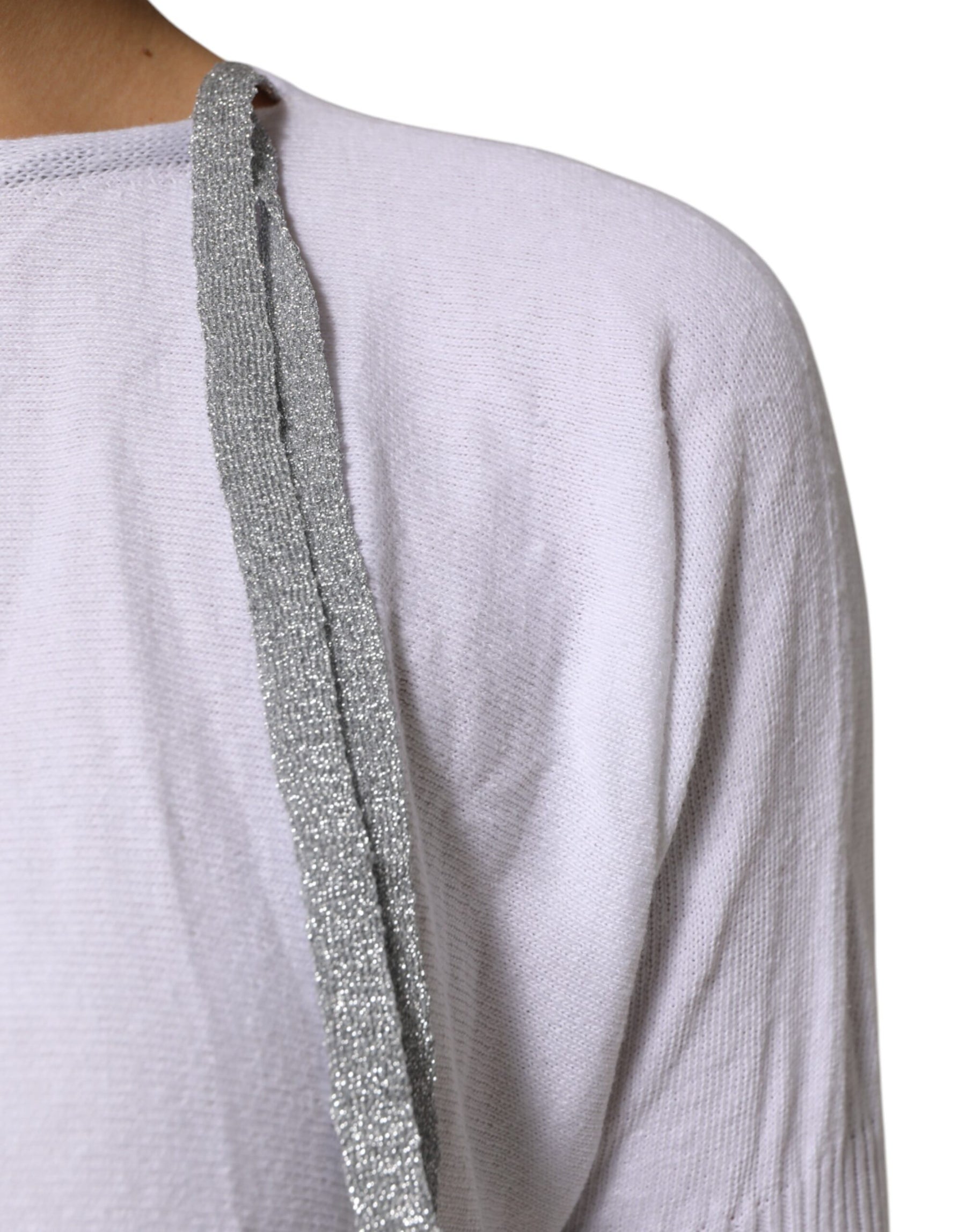 PINK MEMORIES White Cotton Short Sleeves Round Neck Blouse Top | Regal Royce