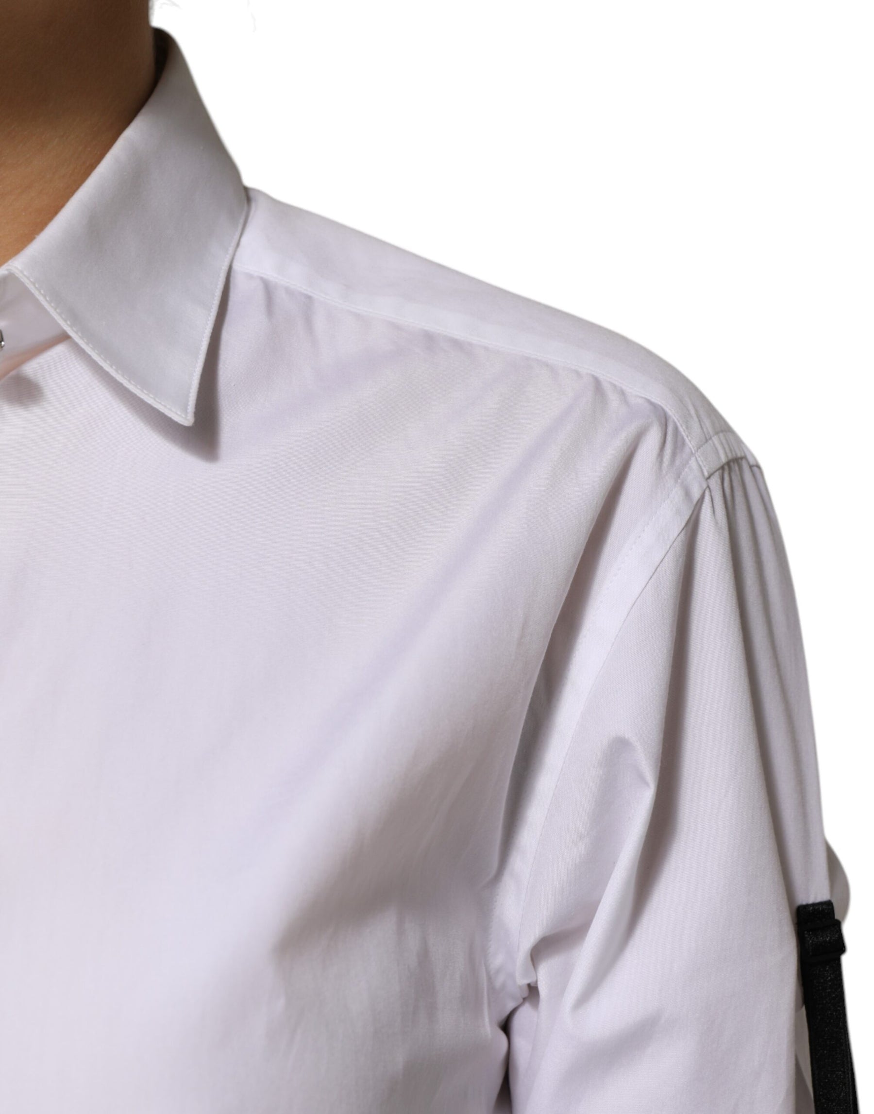 Dolce & Gabbana White Crystal Embellished Collared Shirt Top | Regal Royce