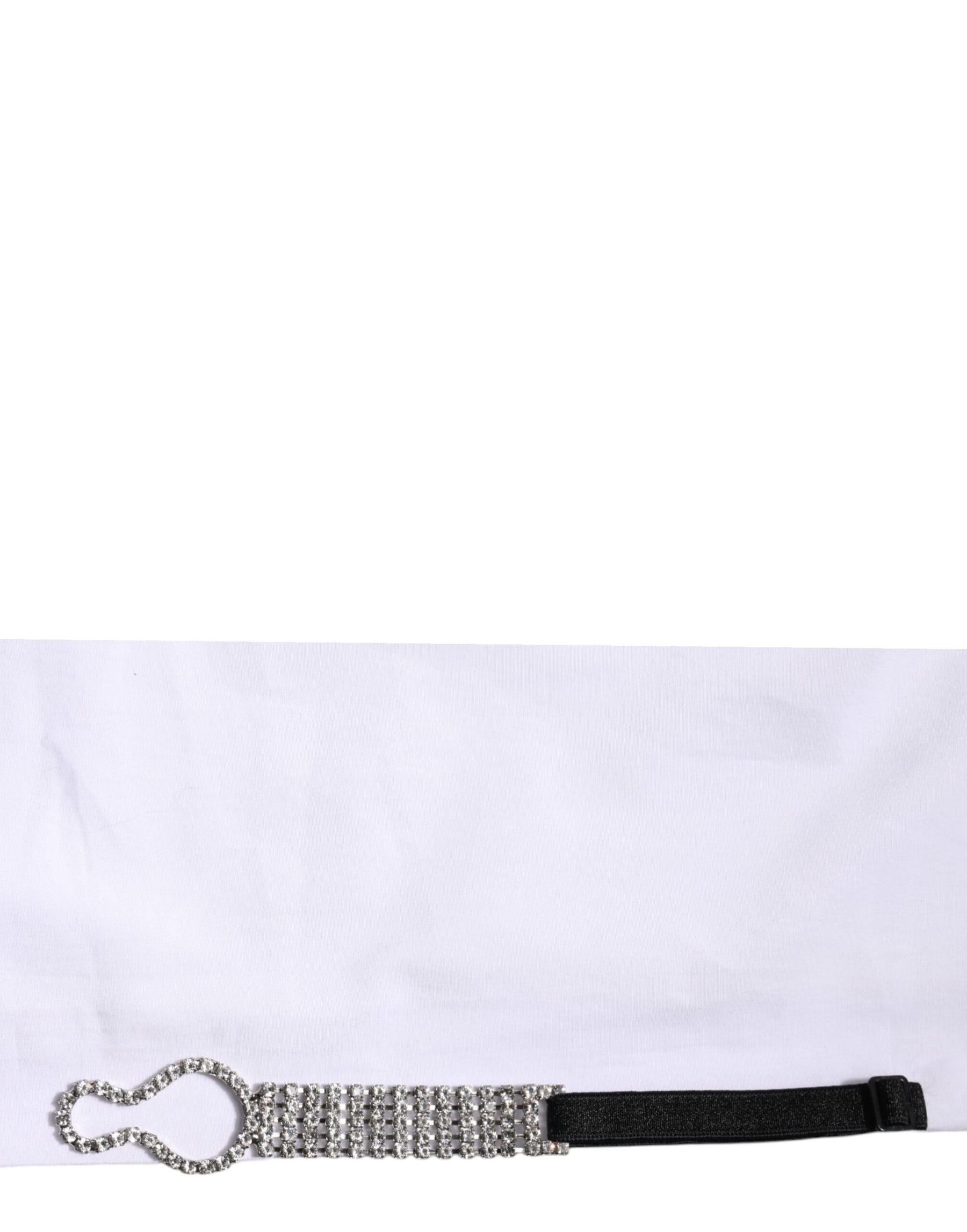 Dolce & Gabbana White Crystal Embellished Collared Shirt Top | Regal Royce