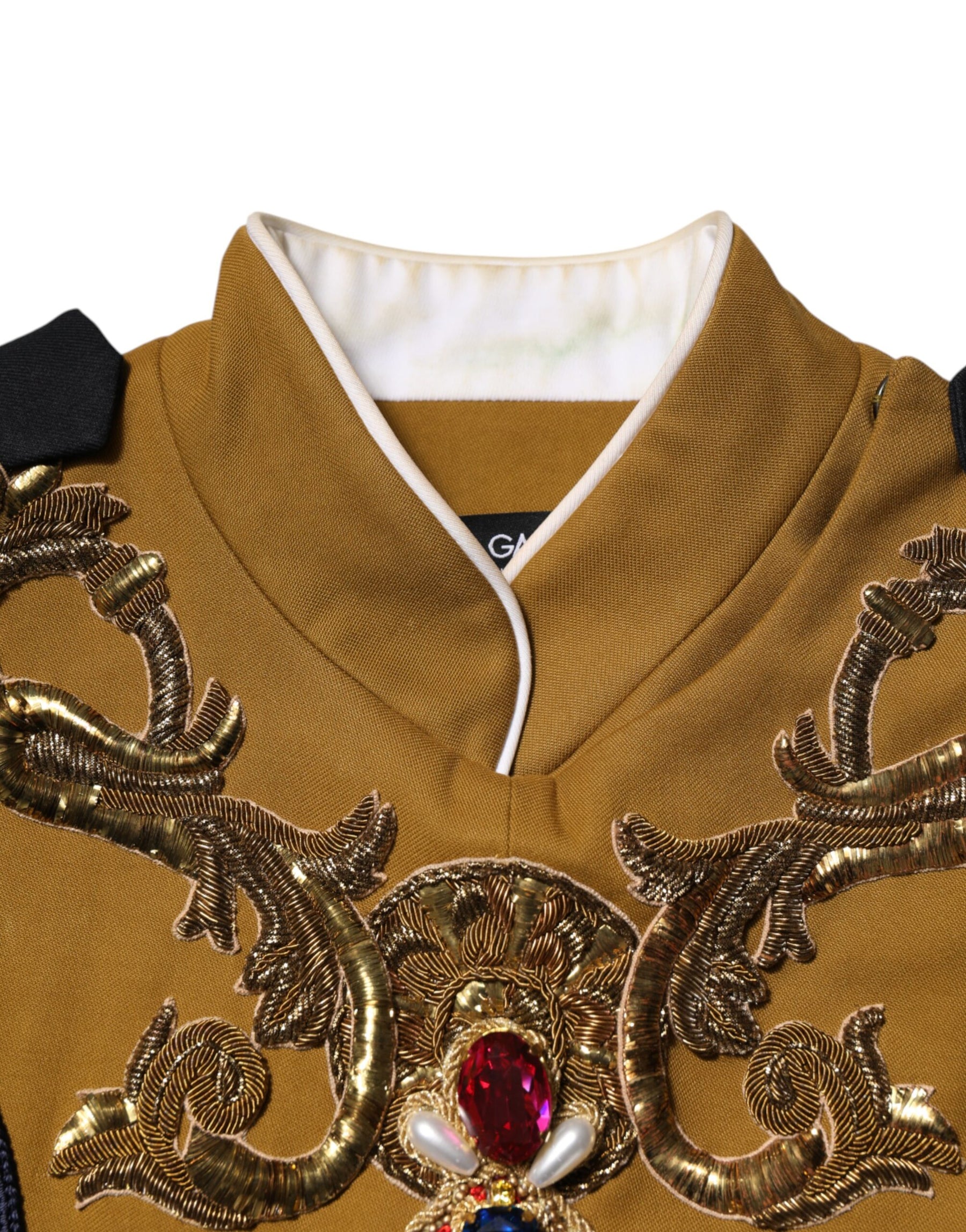 Dolce & Gabbana Yellow Crystal Cross Runway Vest Jacket Top | Regal Royce