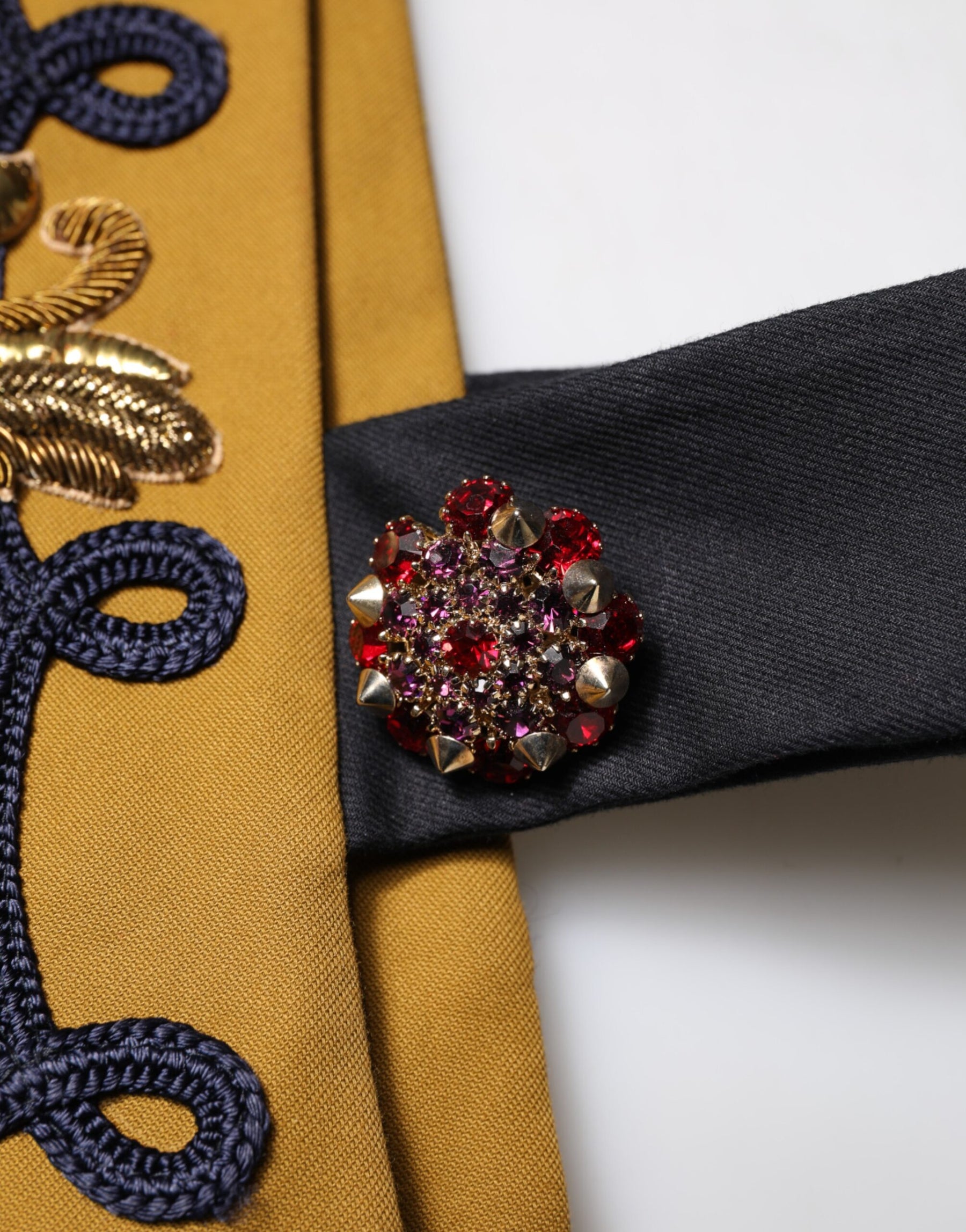 Dolce & Gabbana Yellow Crystal Cross Runway Vest Jacket Top | Regal Royce