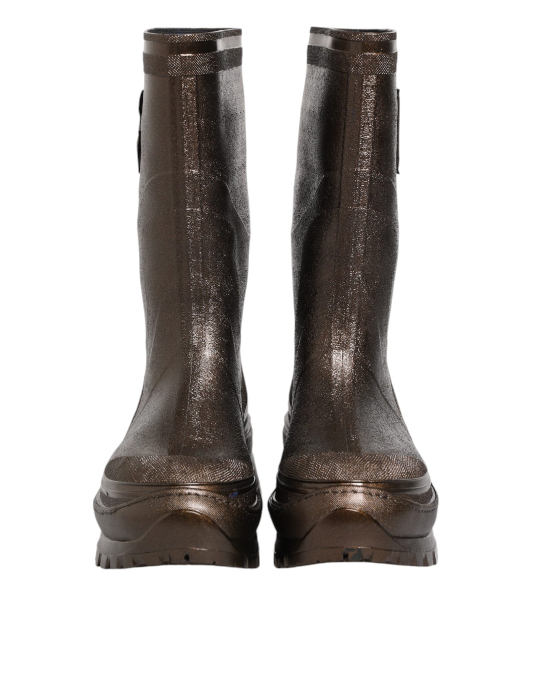 Dolce & Gabbana Metallic Brown Pull On Rain Boots Shoes | Regal Royce
