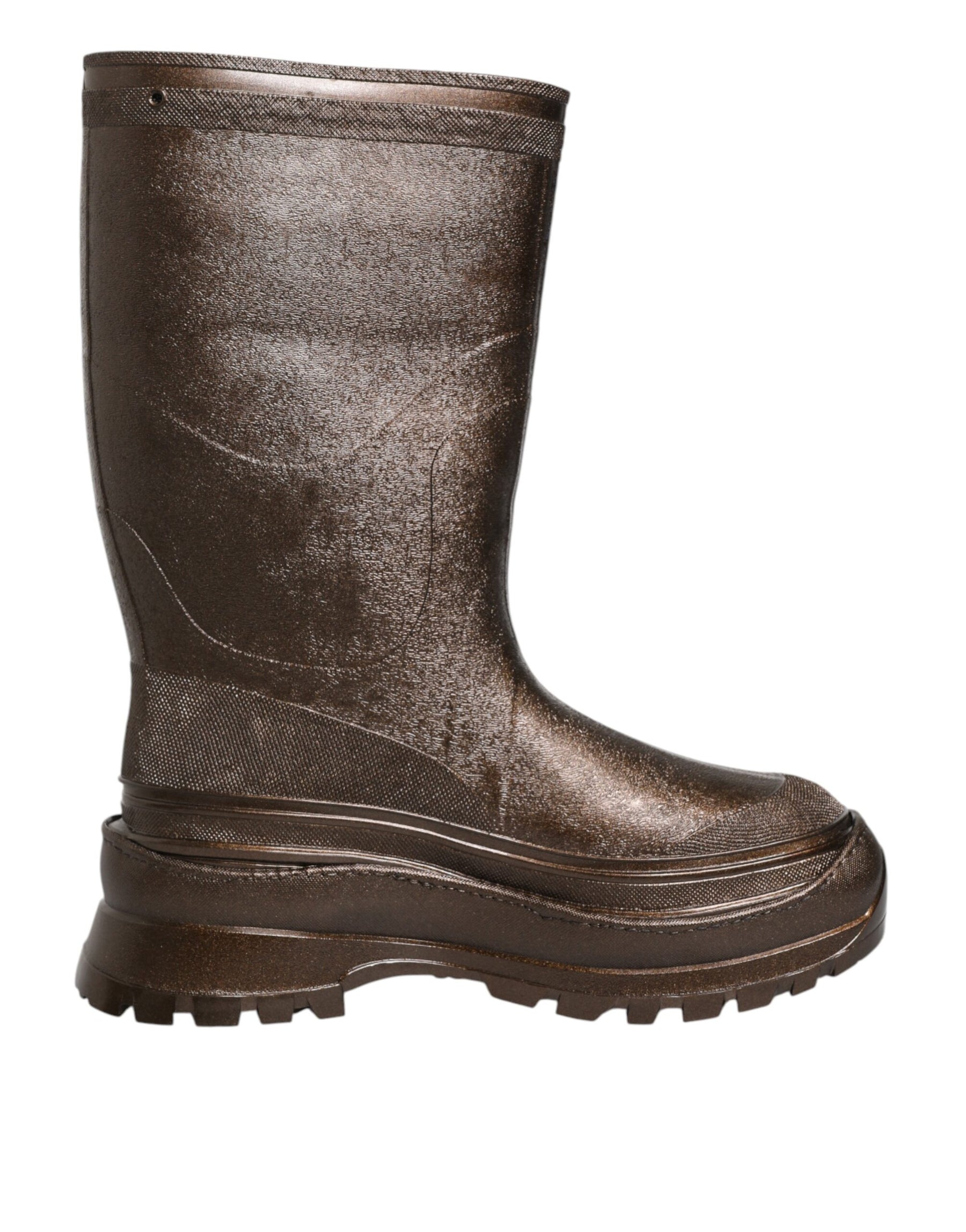 Dolce & Gabbana Metallic Brown Pull On Rain Boots Shoes | Regal Royce